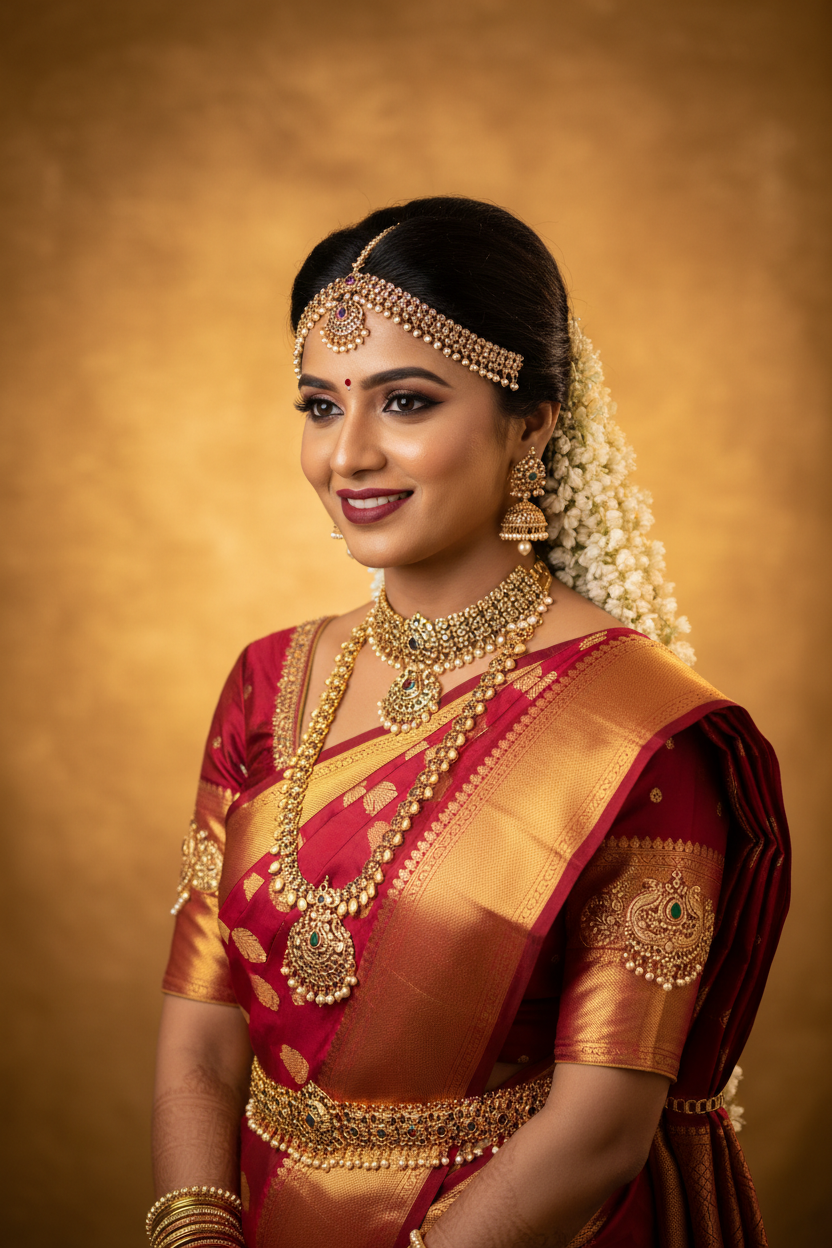 The Muhurtham Edit: Traditional Kanchipuram Silk Saree Colors and Motifs for the Modern Tamil Bride