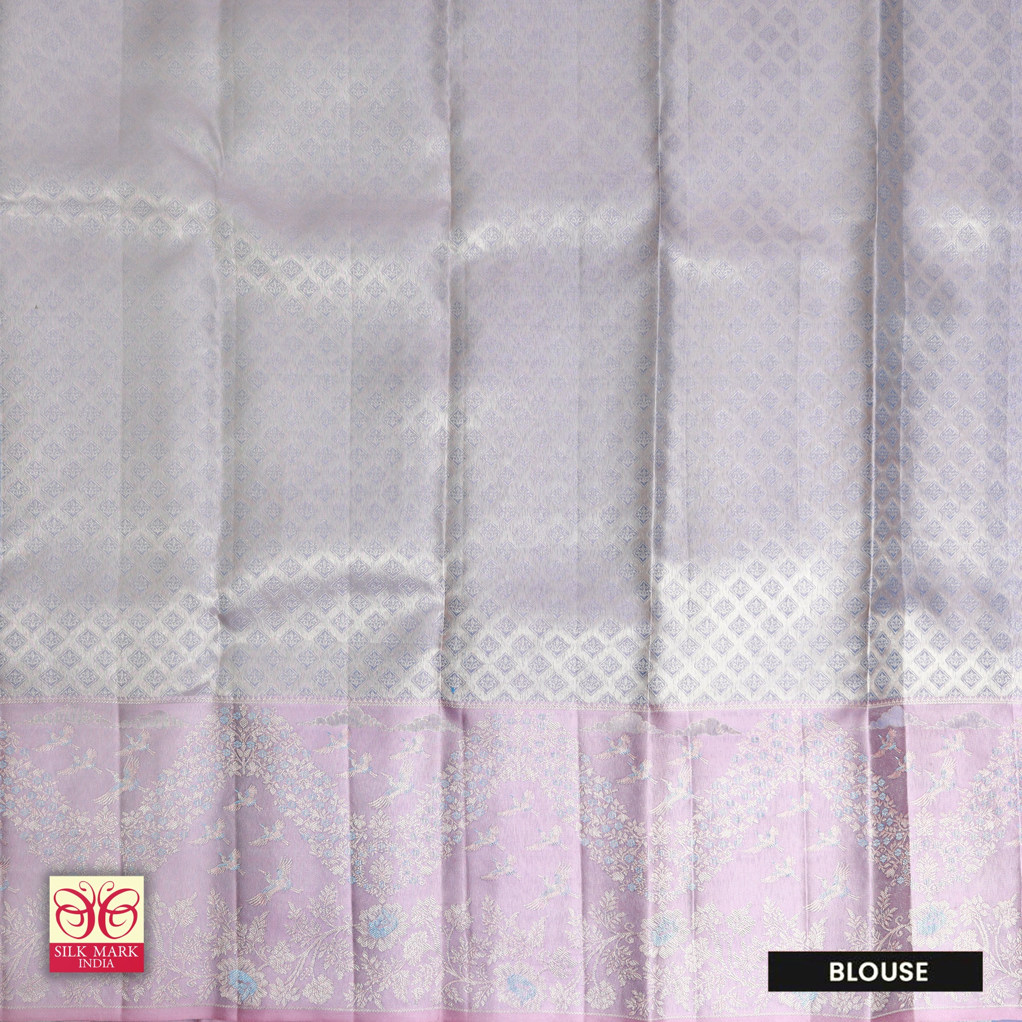 Sky Blue With Lavender Pink Gold Zeri Subalaya Wedding Silk Saree