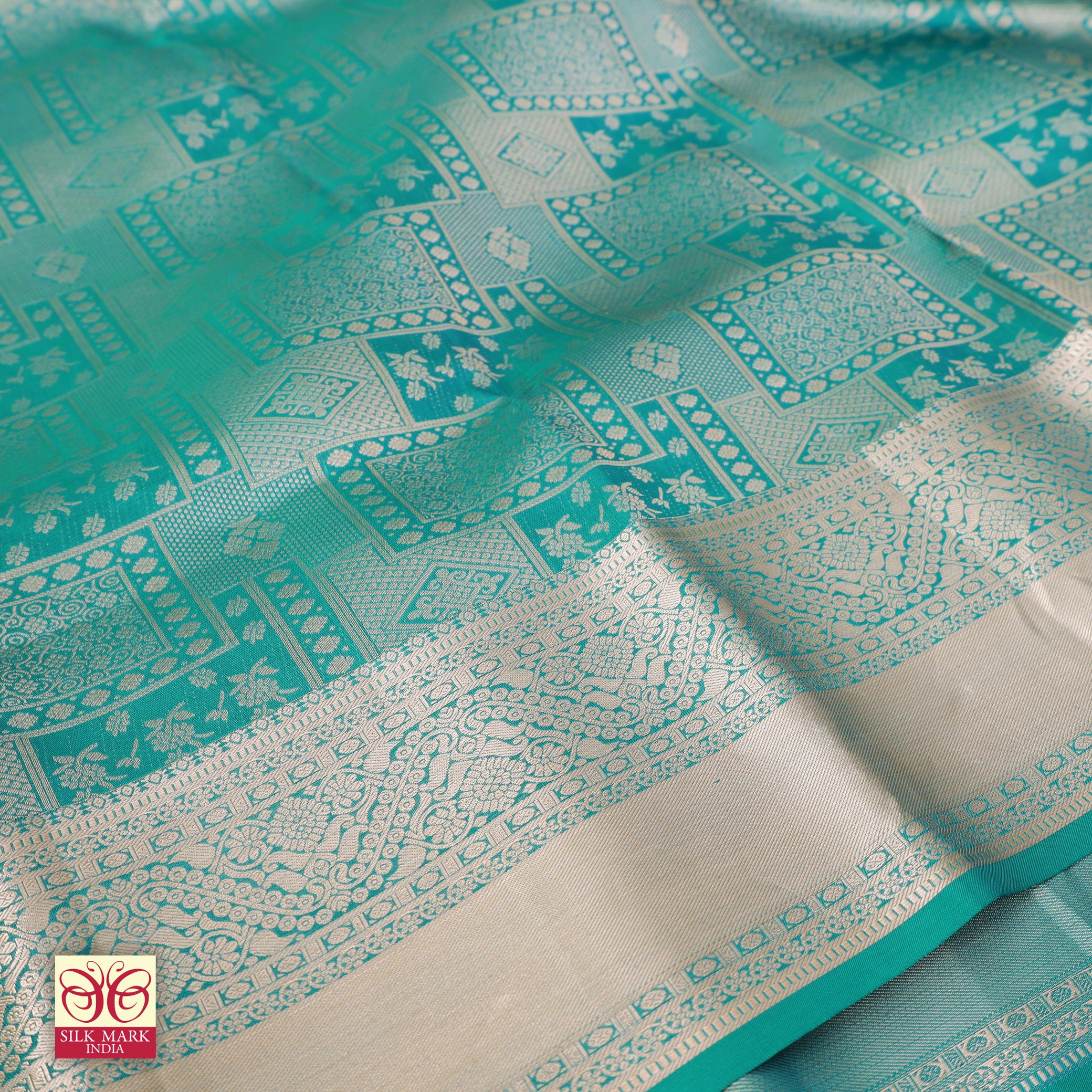 Bottle Green With Gold Zari border Subhalaya Wedding Silk Saree