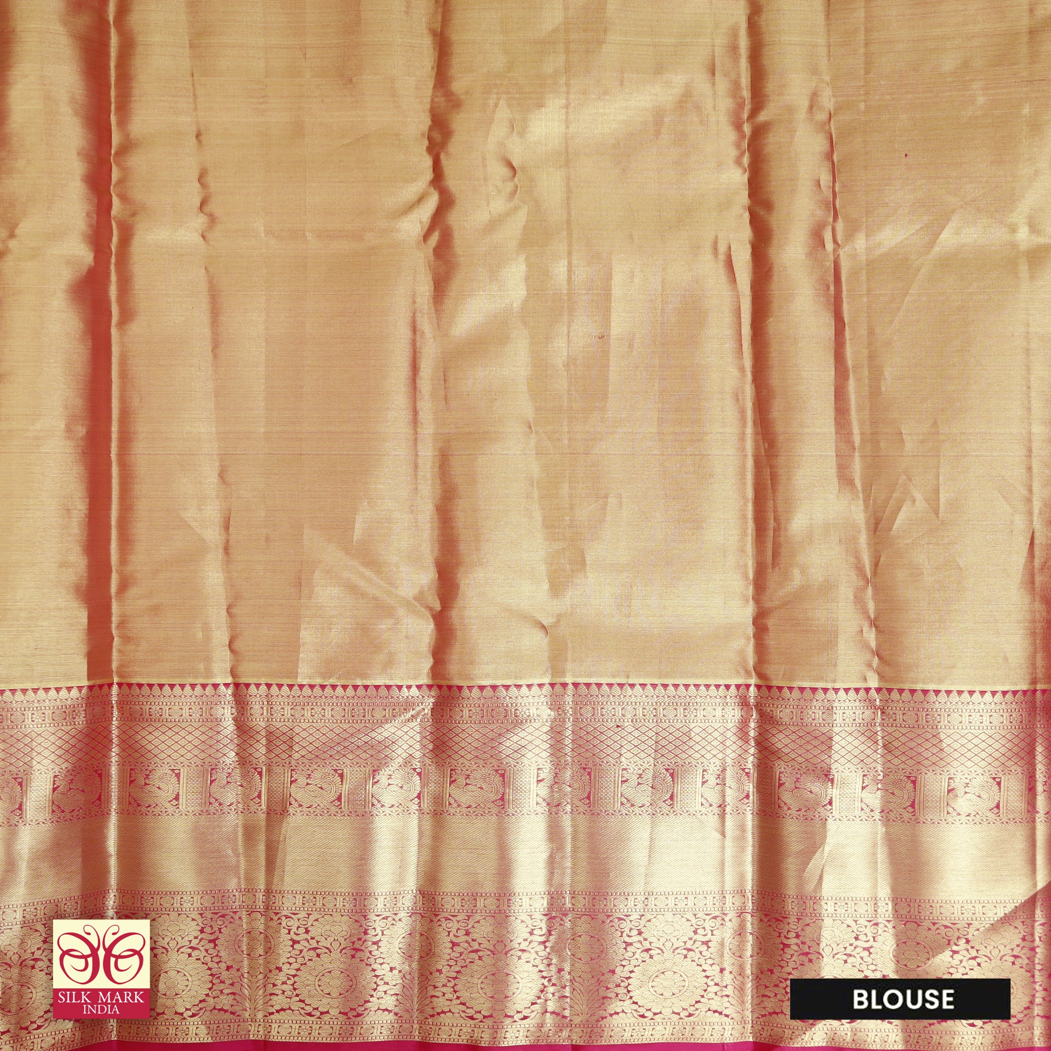 Red With Gold Zari border Tissue Wedding Silk Saree