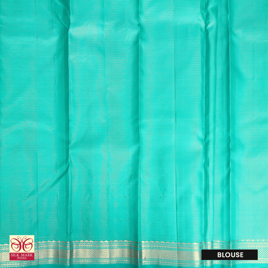 Turquoise Gold Zari Bridal Saree