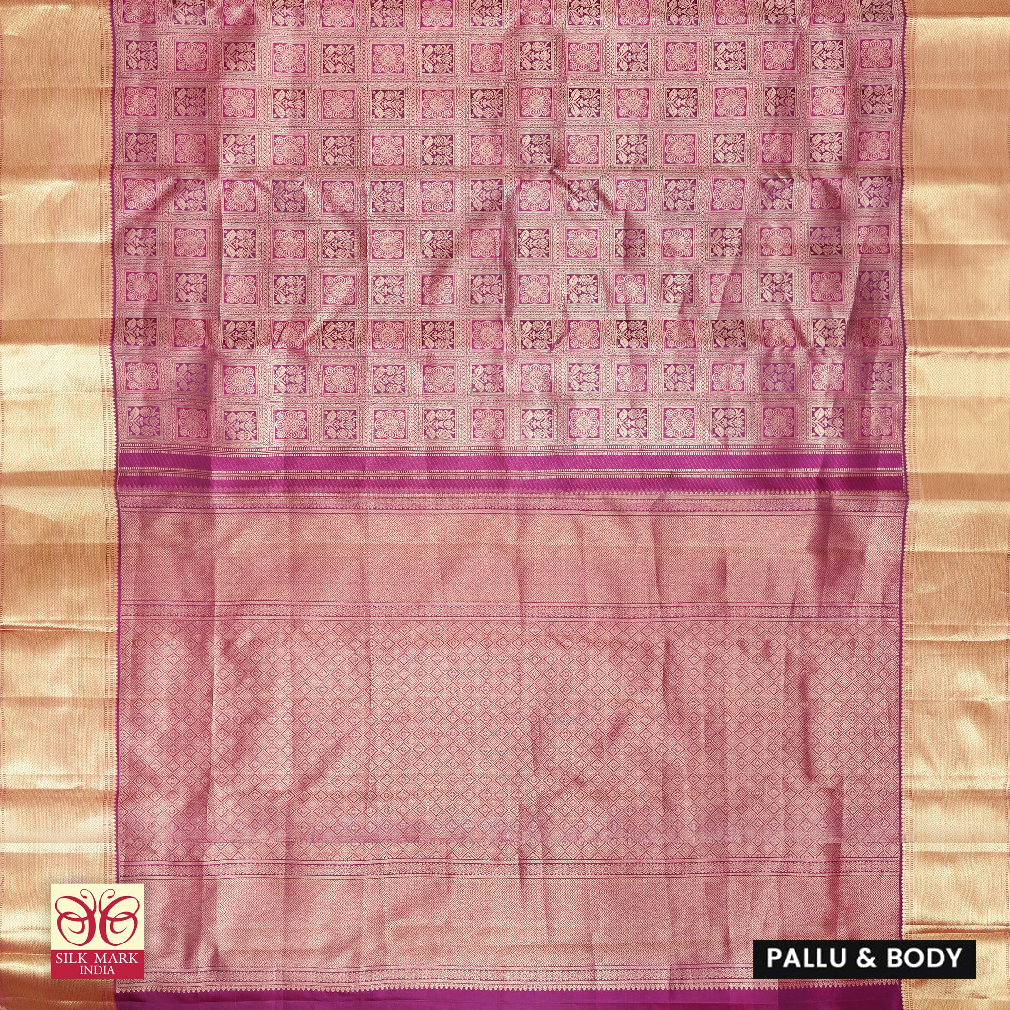 Magenta With Purple Gold Zari Subalaya Wedding Silk Saree