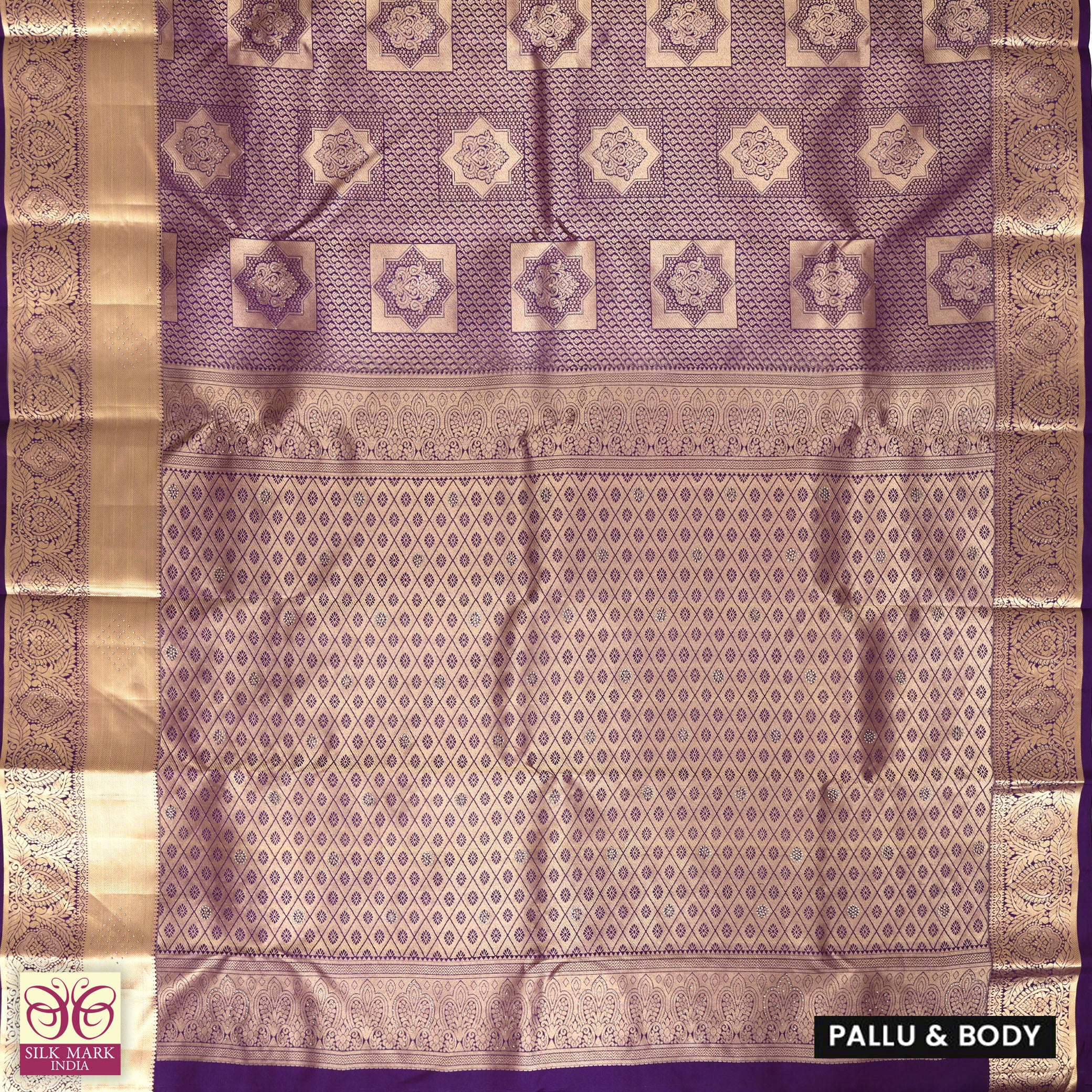 Dark Purple With Gold Zari Subalaya Wedding Silk Saree