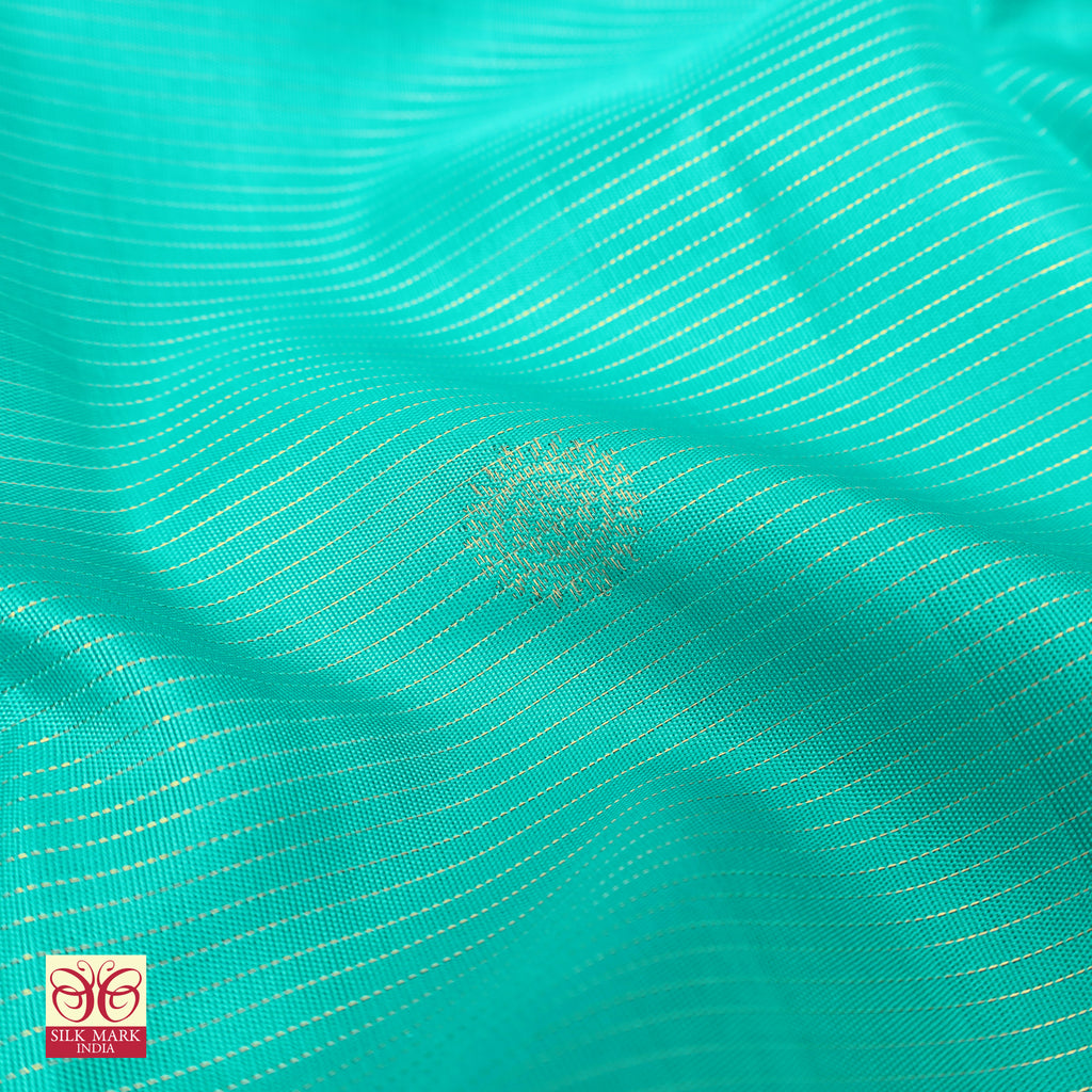 Turquoise Gold Zari Bridal Saree
