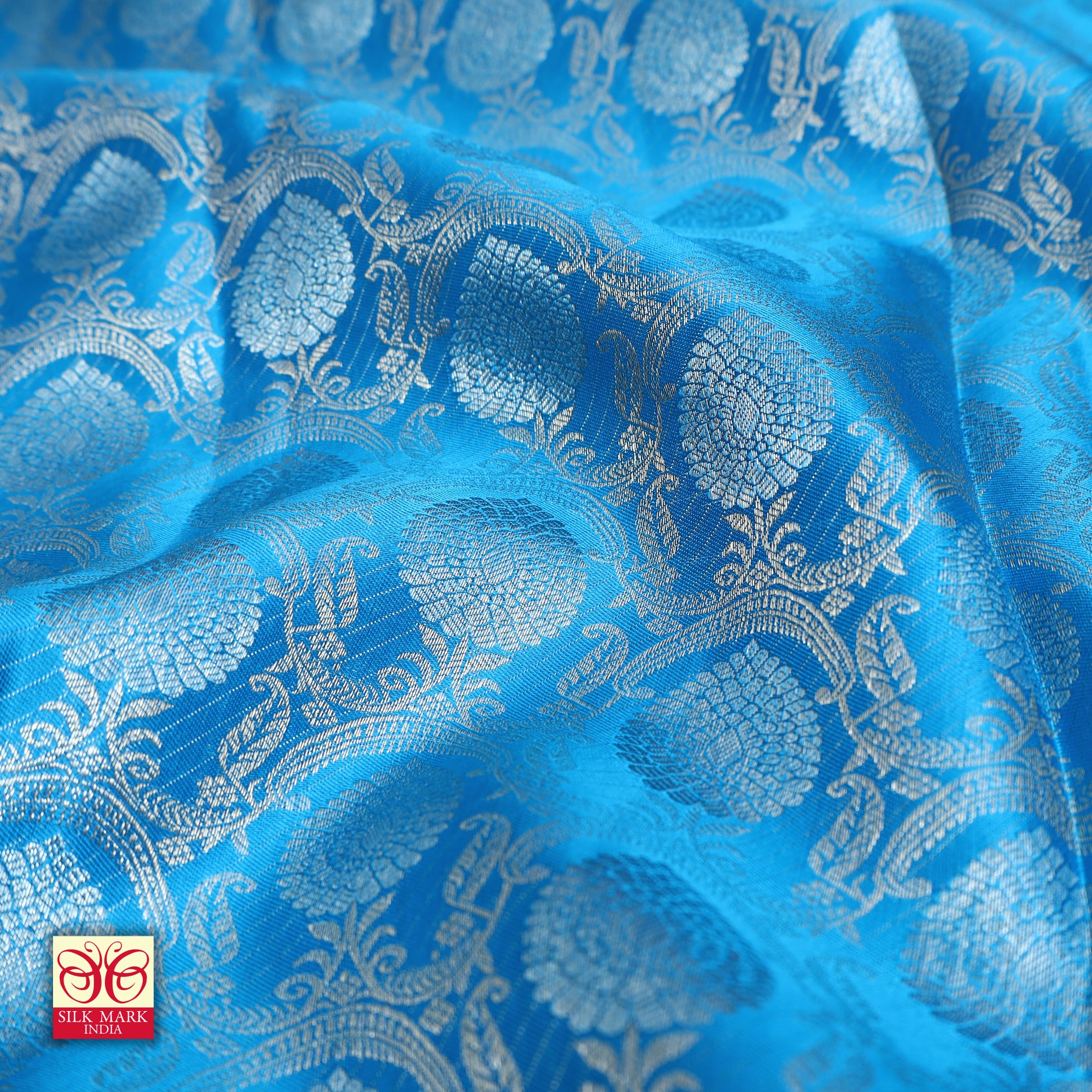 Sky Blue With Lavender Pink Gold Zeri Subalaya Wedding Silk Saree
