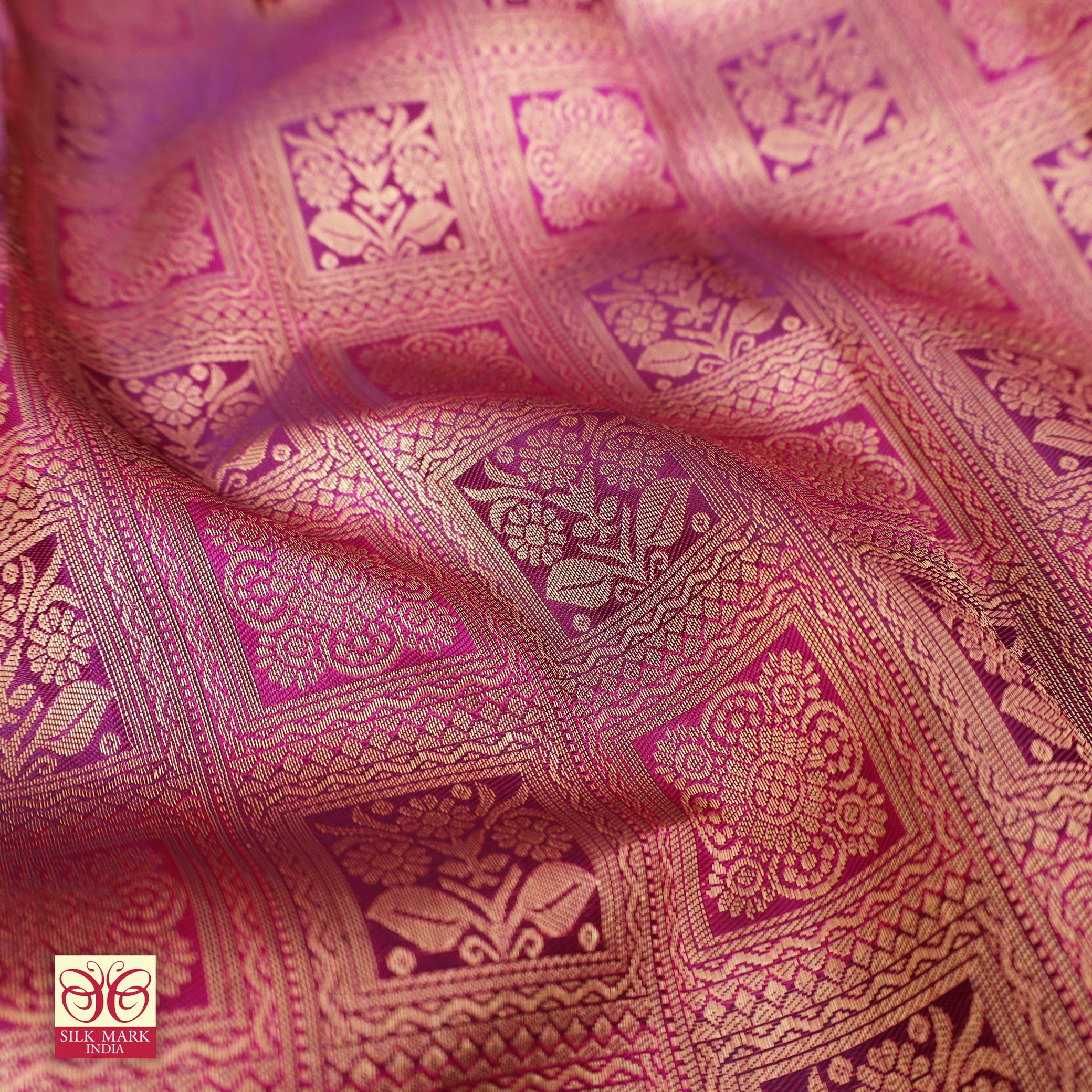 Magenta With Purple Gold Zari Subalaya Wedding Silk Saree