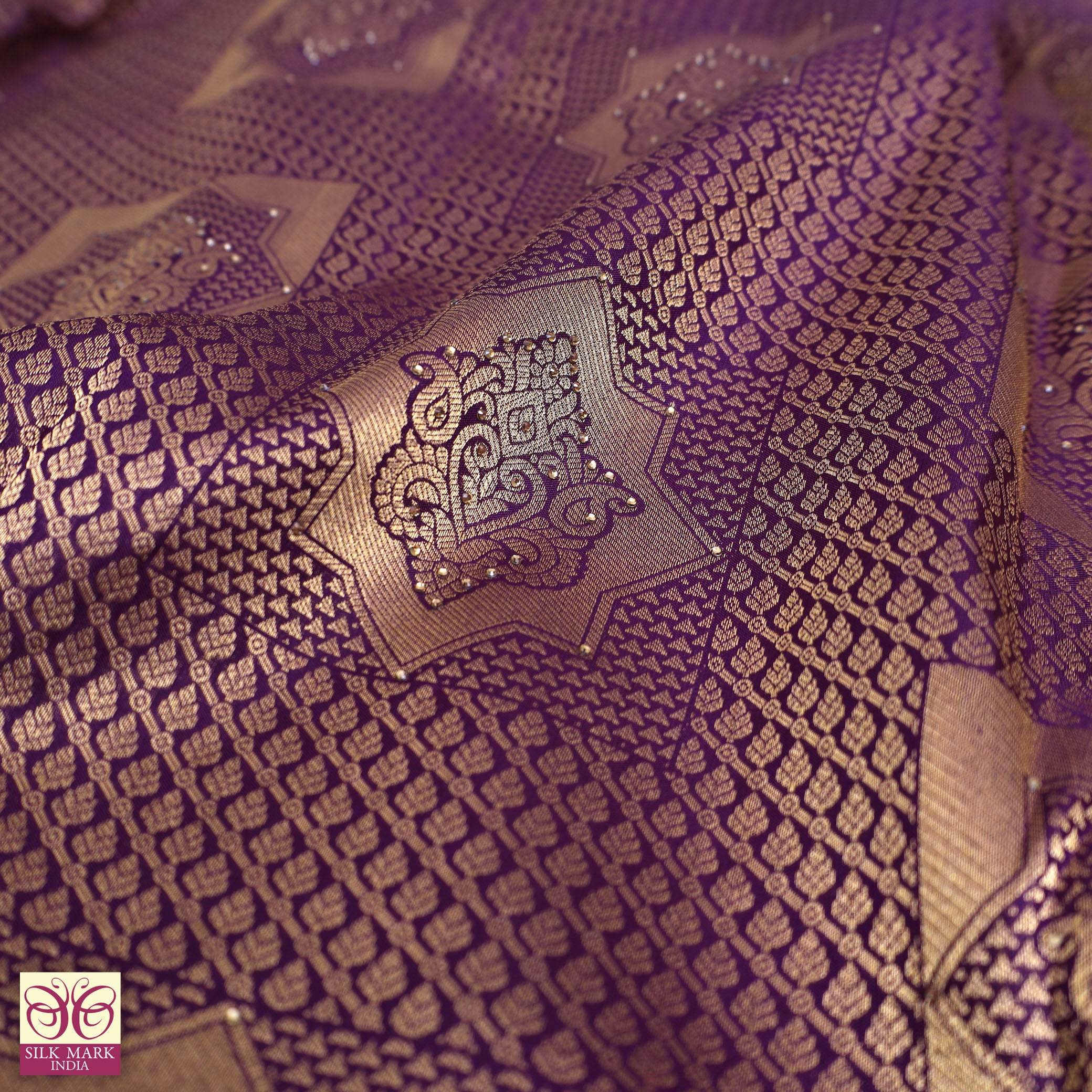 Dark Purple With Gold Zari Subalaya Wedding Silk Saree