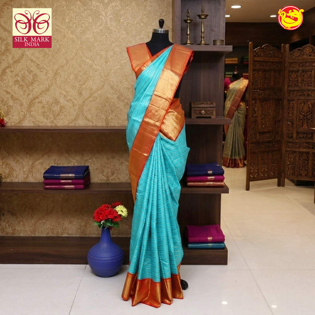 Sky Blue Silk Saree