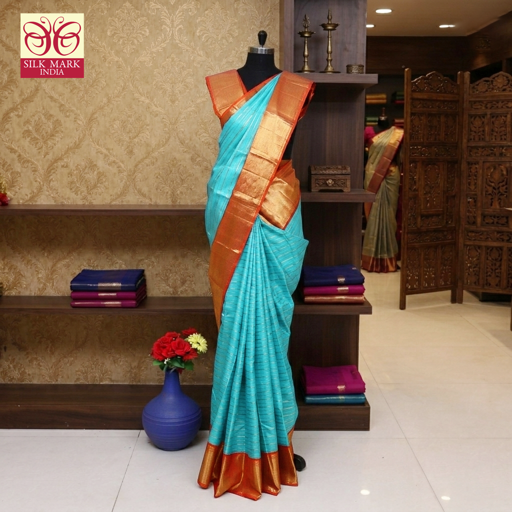 Sky Blue Silk Saree