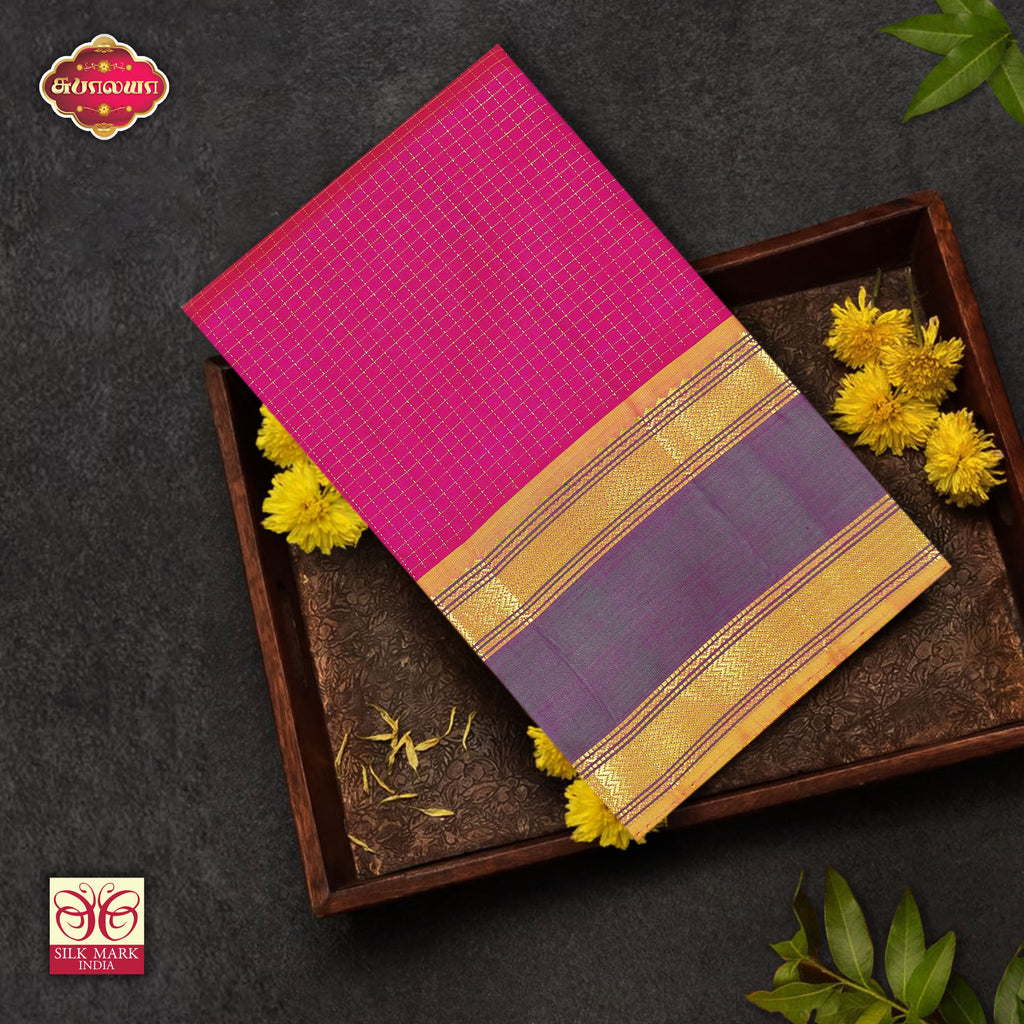 Magenta Purple Zari Bridal Saree