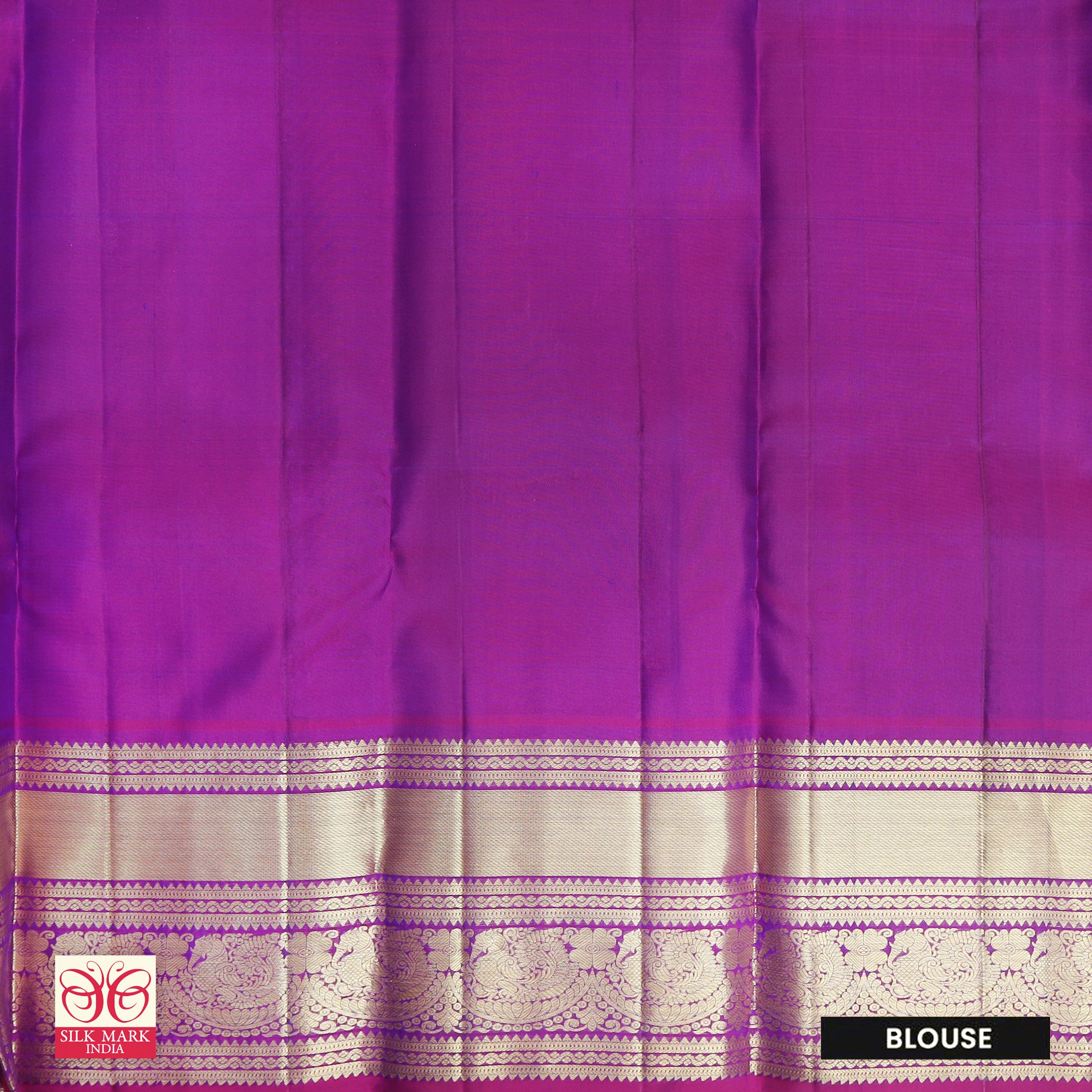 Peacock Blue With Purple Kanchipuram Pure Soft Silk Saree