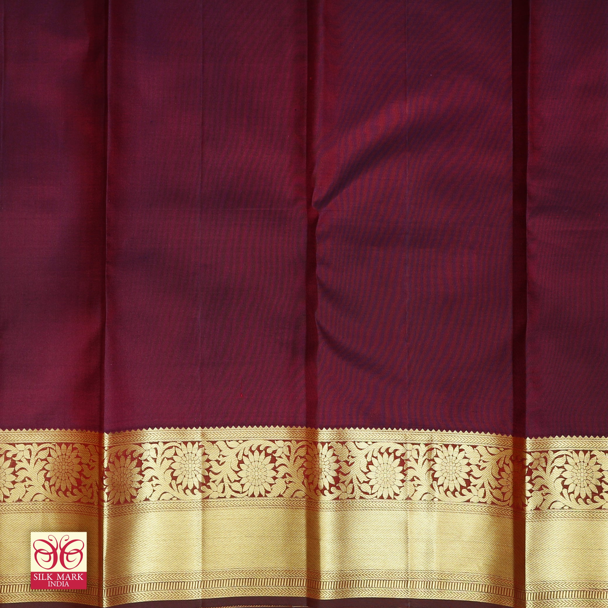 Maroon With Gold Zari border Subalaya Wedding Silk Saree