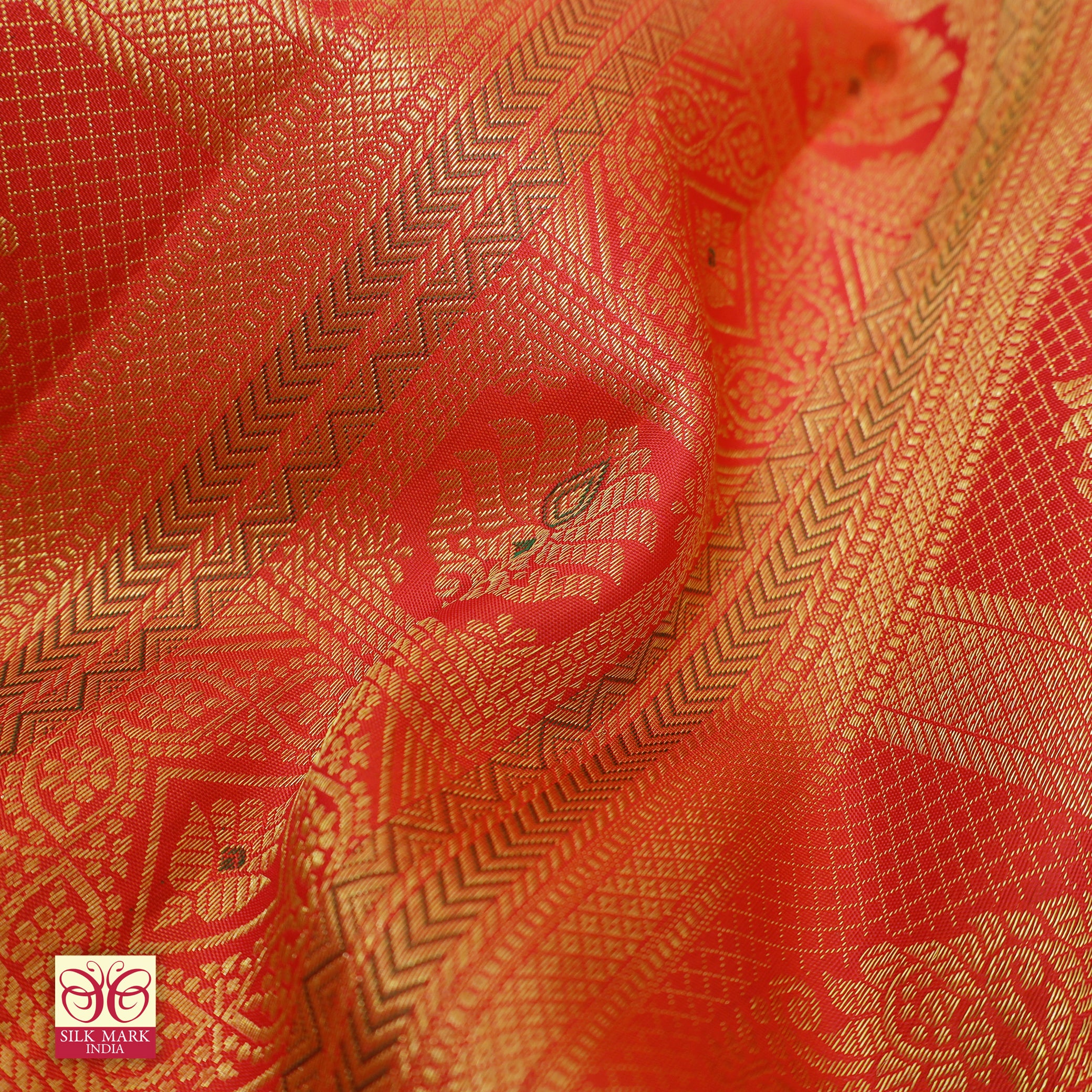 Red with Gold Zari Border Subalaya Wedding Silk Saree