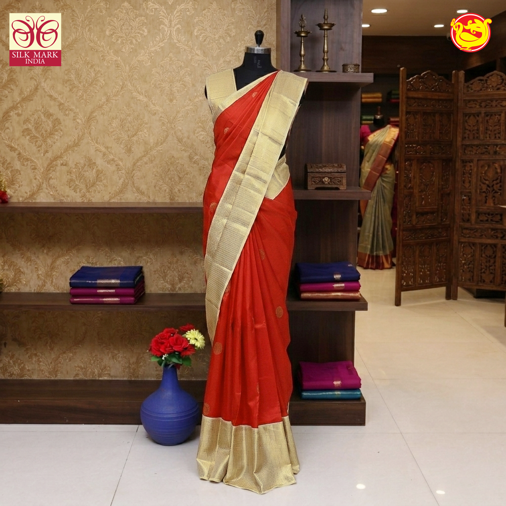 Red Gold Zari Silk Saree