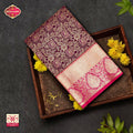 Deep Purple With Pink Gold Zeri Subalaya Wedding Silk Saree