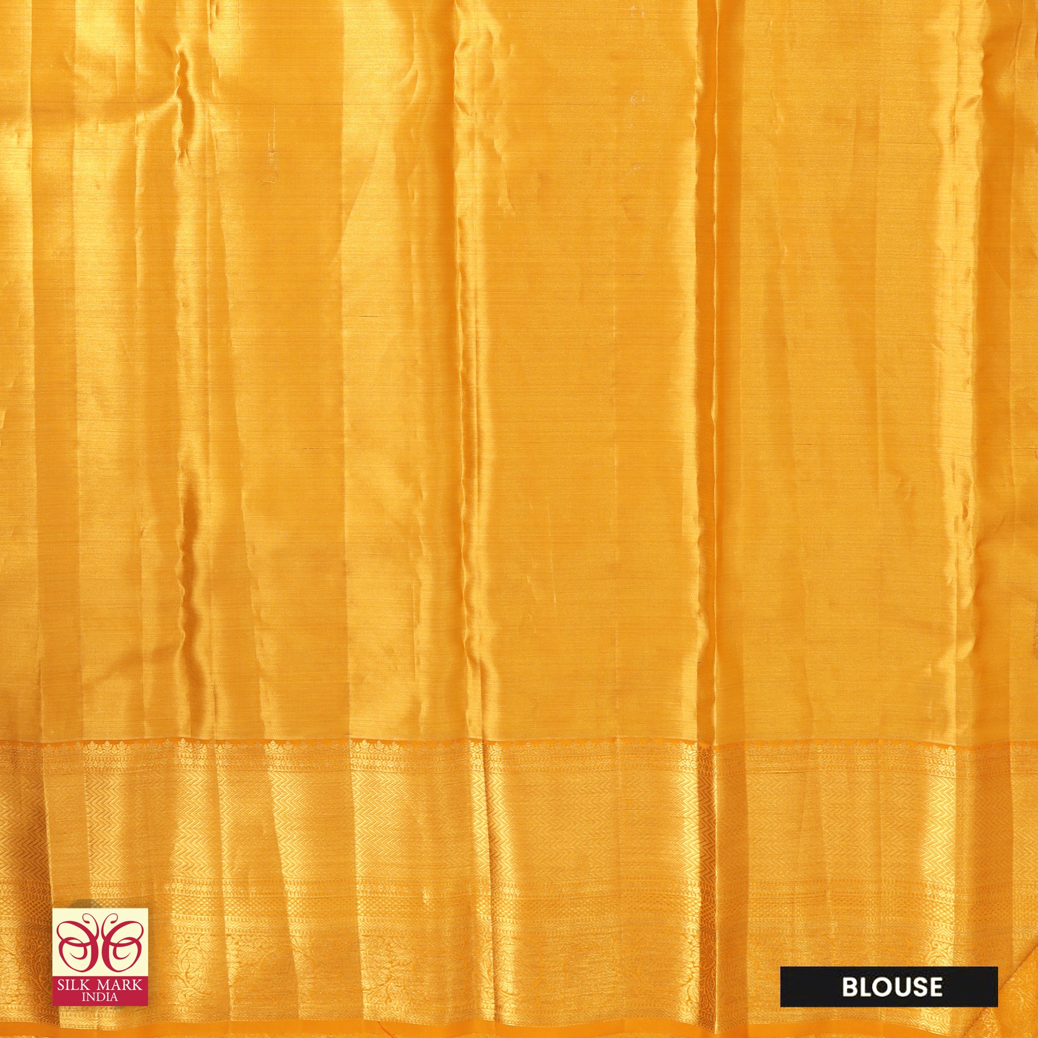 Mango Yellow With Gold Zari border  Kachipuram Tissue Wedding Silk Saree