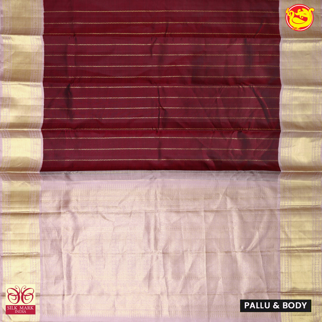 Maroon Gold Silk Saree