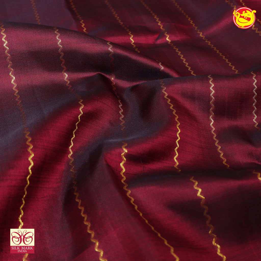 Maroon Gold Silk Saree