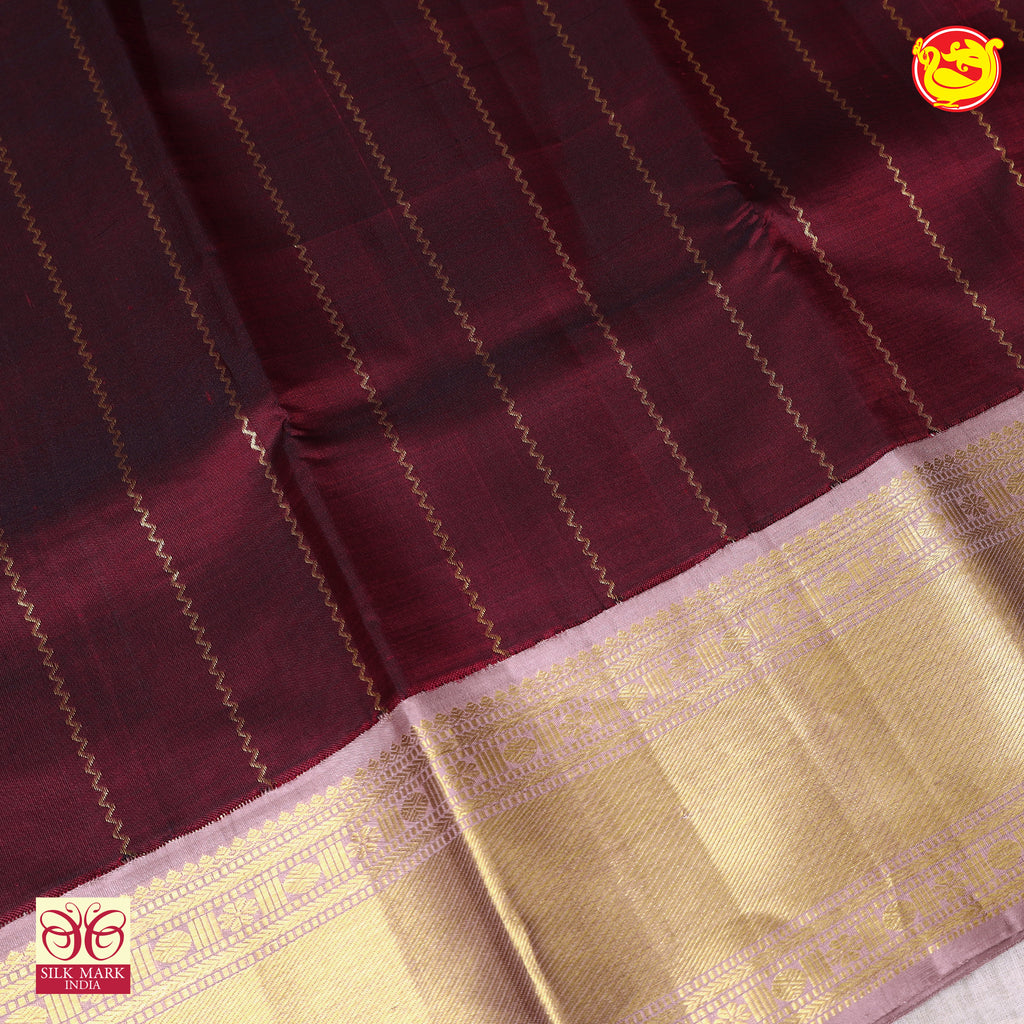 Maroon Gold Silk Saree