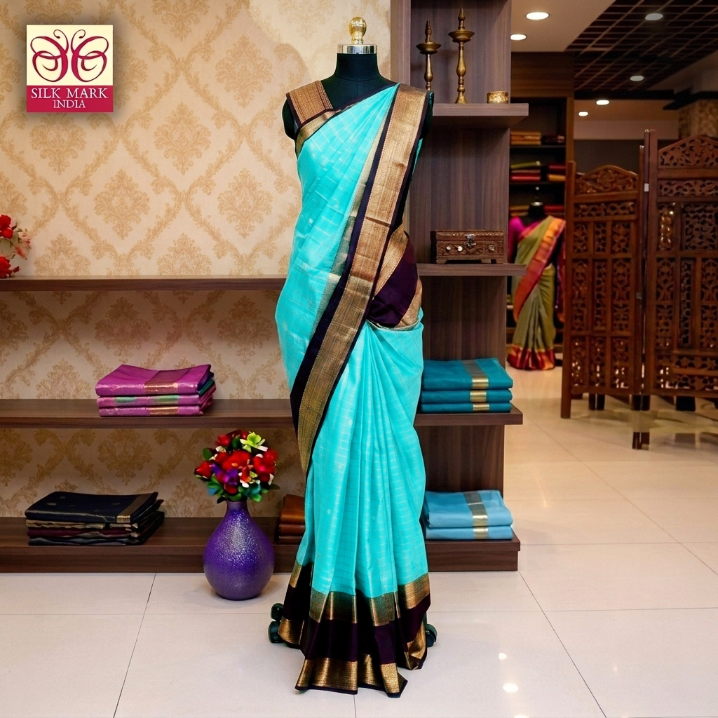 Sky Blue With Maroon Gold Zeri  Arani Wedding silk Saree