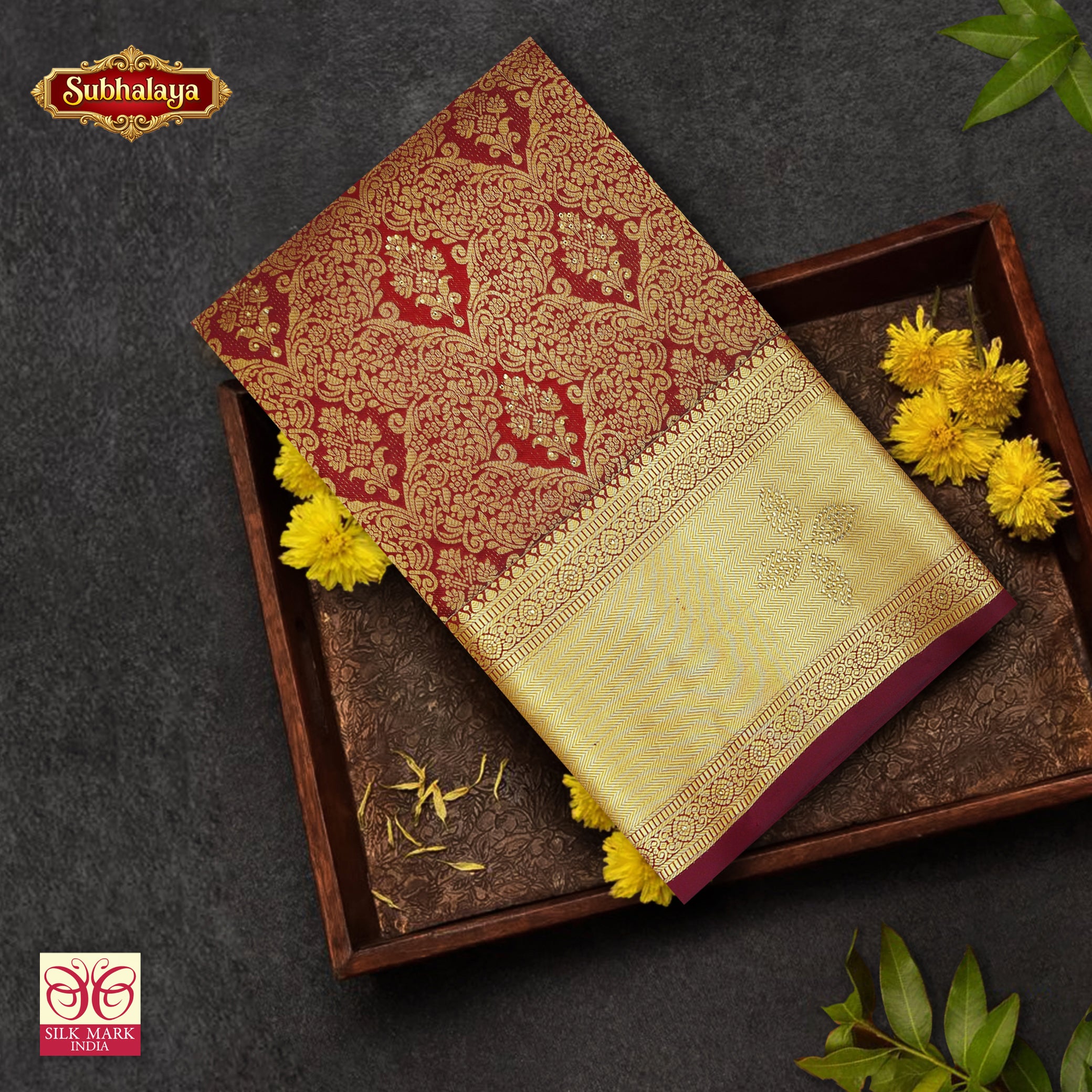 Maroon With Gold ZariWedding Subalaya Silk Saree