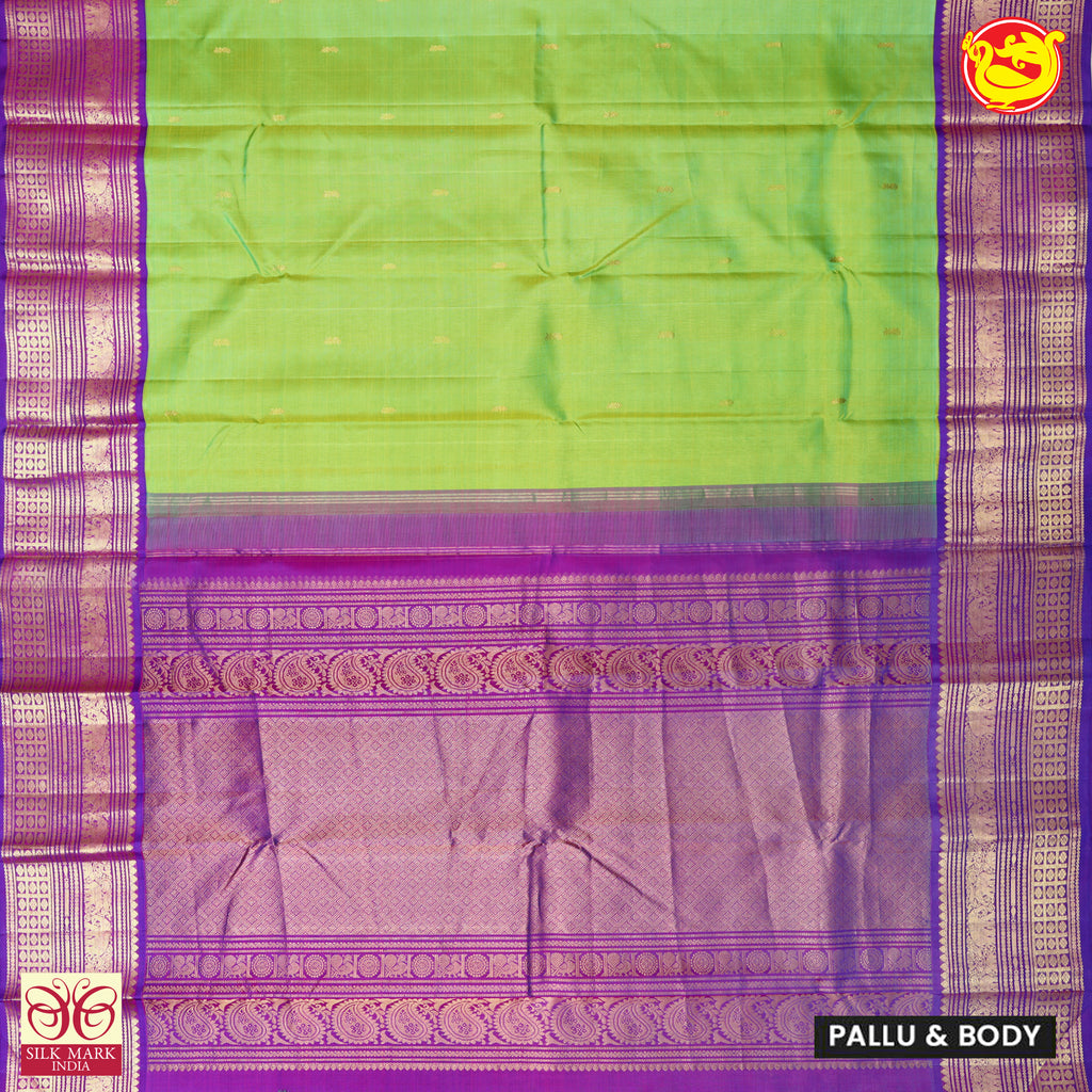 Parrot Green Zari Saree