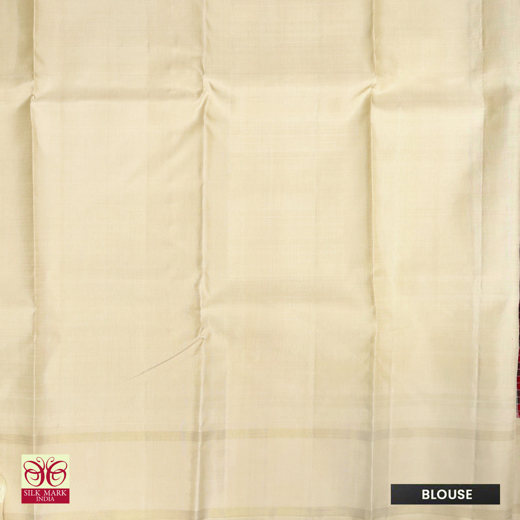 Cream Checked Heritage Saree