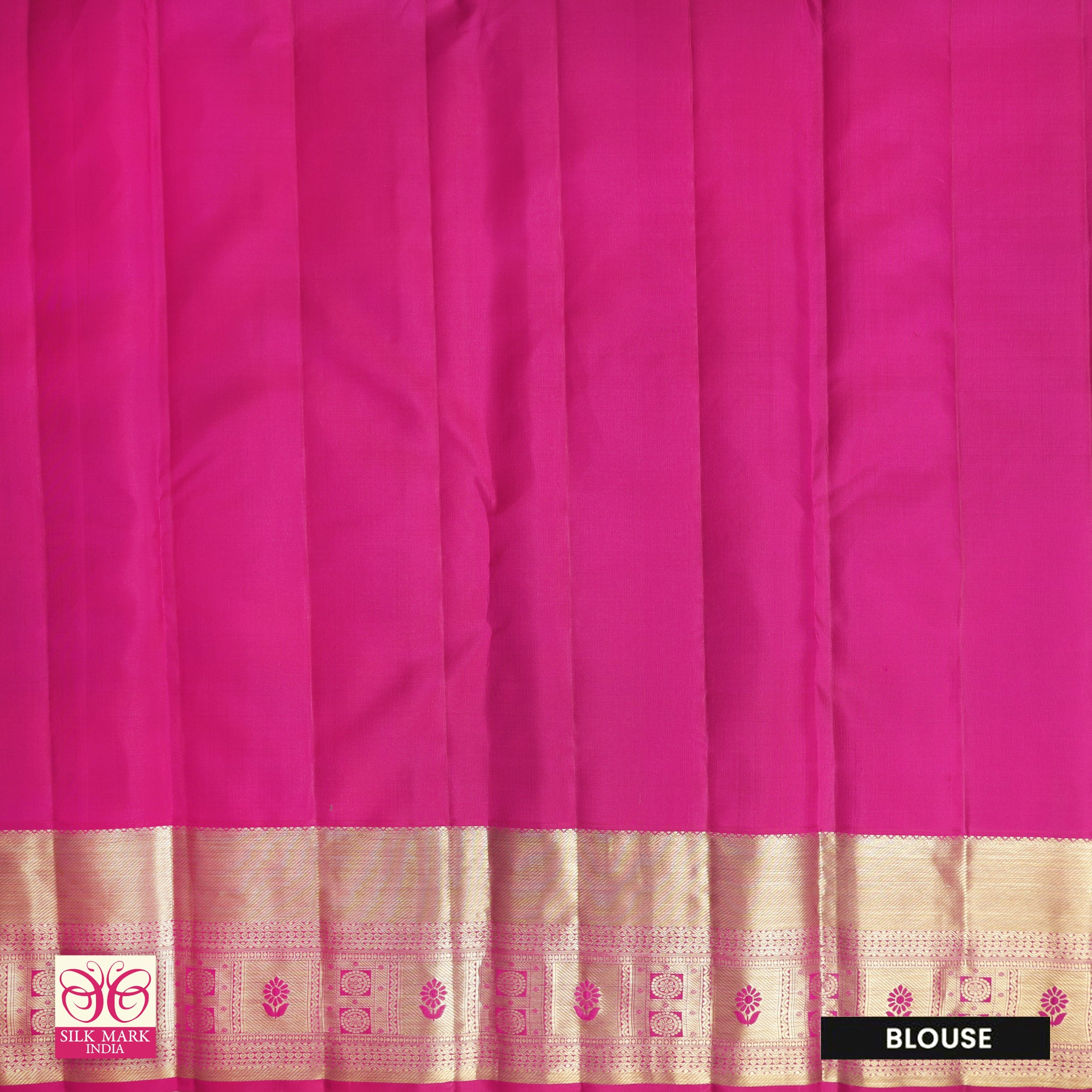 Sky Blue With Rani Pink Gold Zari Border Subalaya Wedding Silk Saree