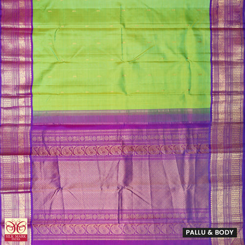 Parrot Green Zari Saree