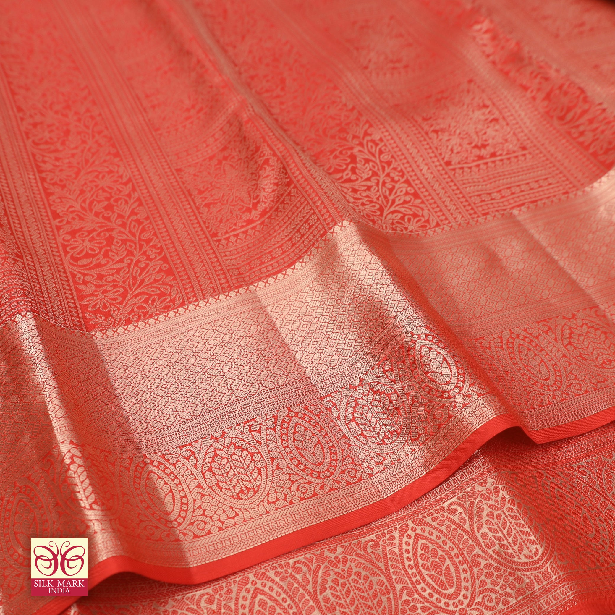 Red With Gold Zari border Subhalaya Wedding Silk Saree