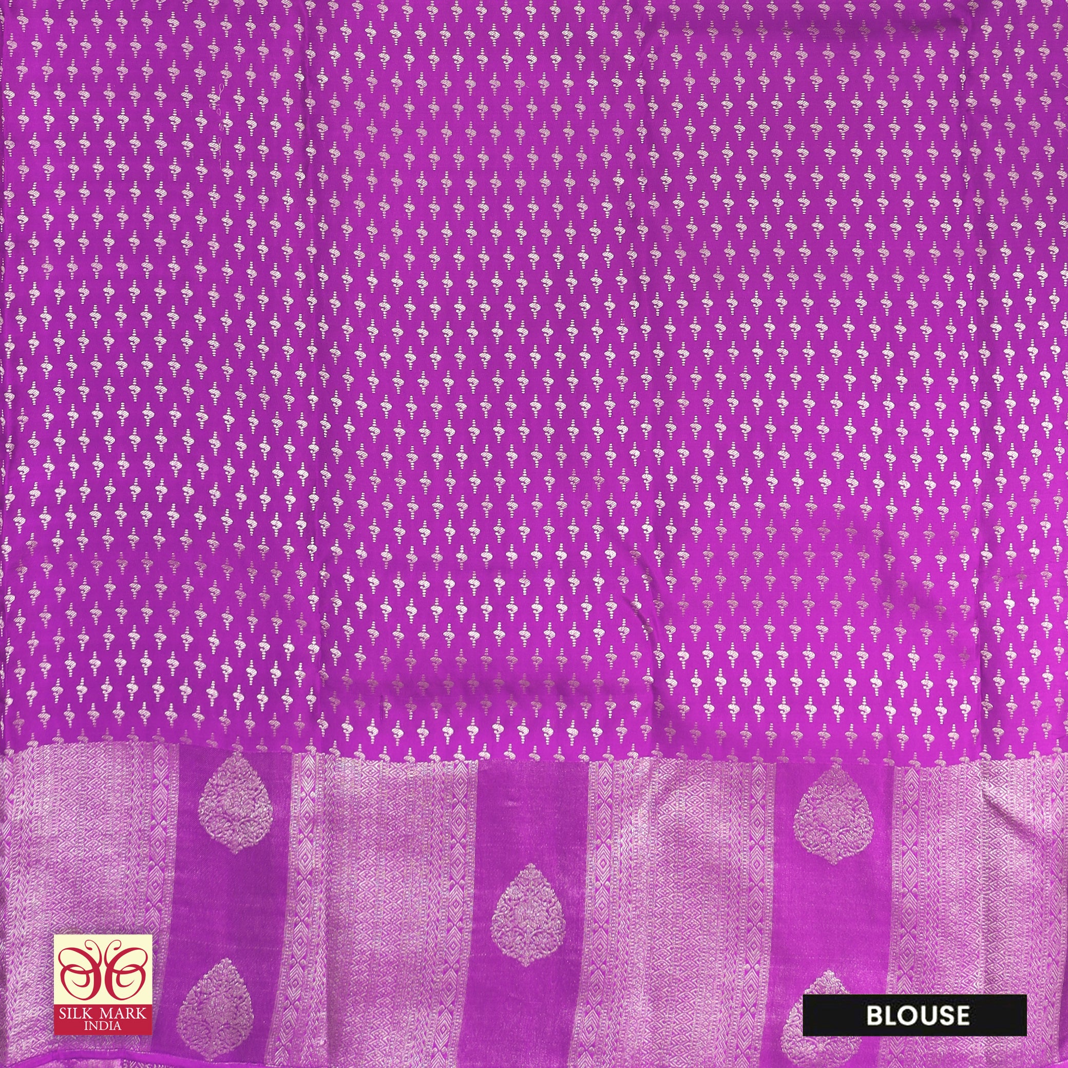 Light Pink With Lavender Silver Zari border KachipuramWedding Silk Saree