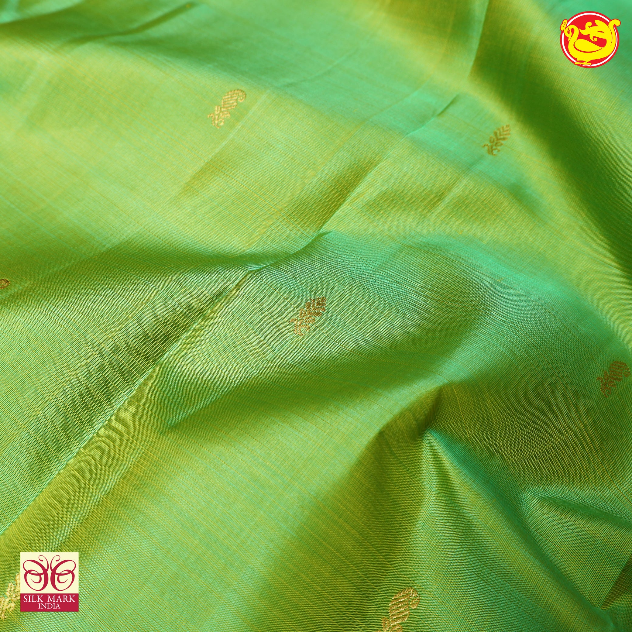 Parrot Green Zari Saree