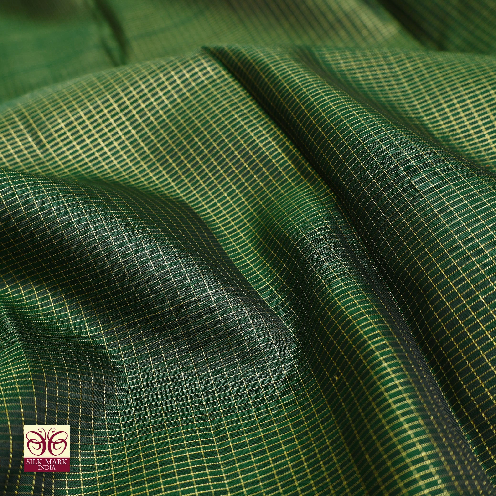 Bottle Green With Brown Gold Zeri  Arani Wedding silk Saree