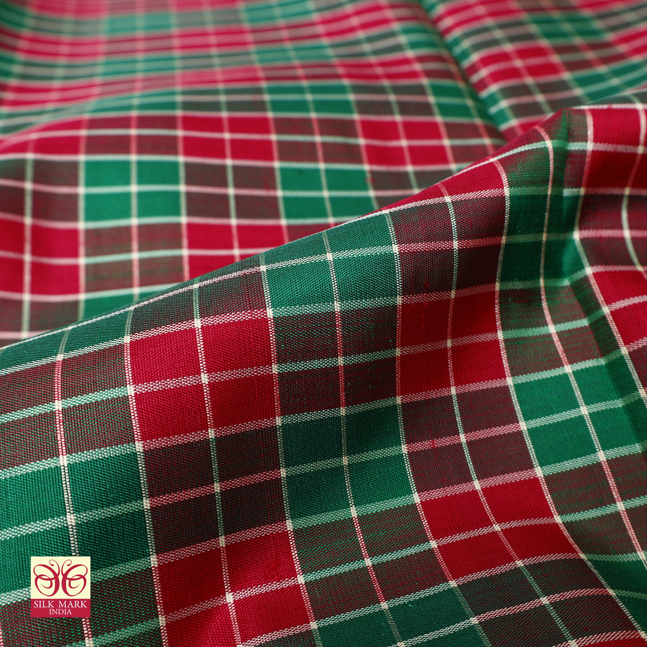 Cream Checked Heritage Saree
