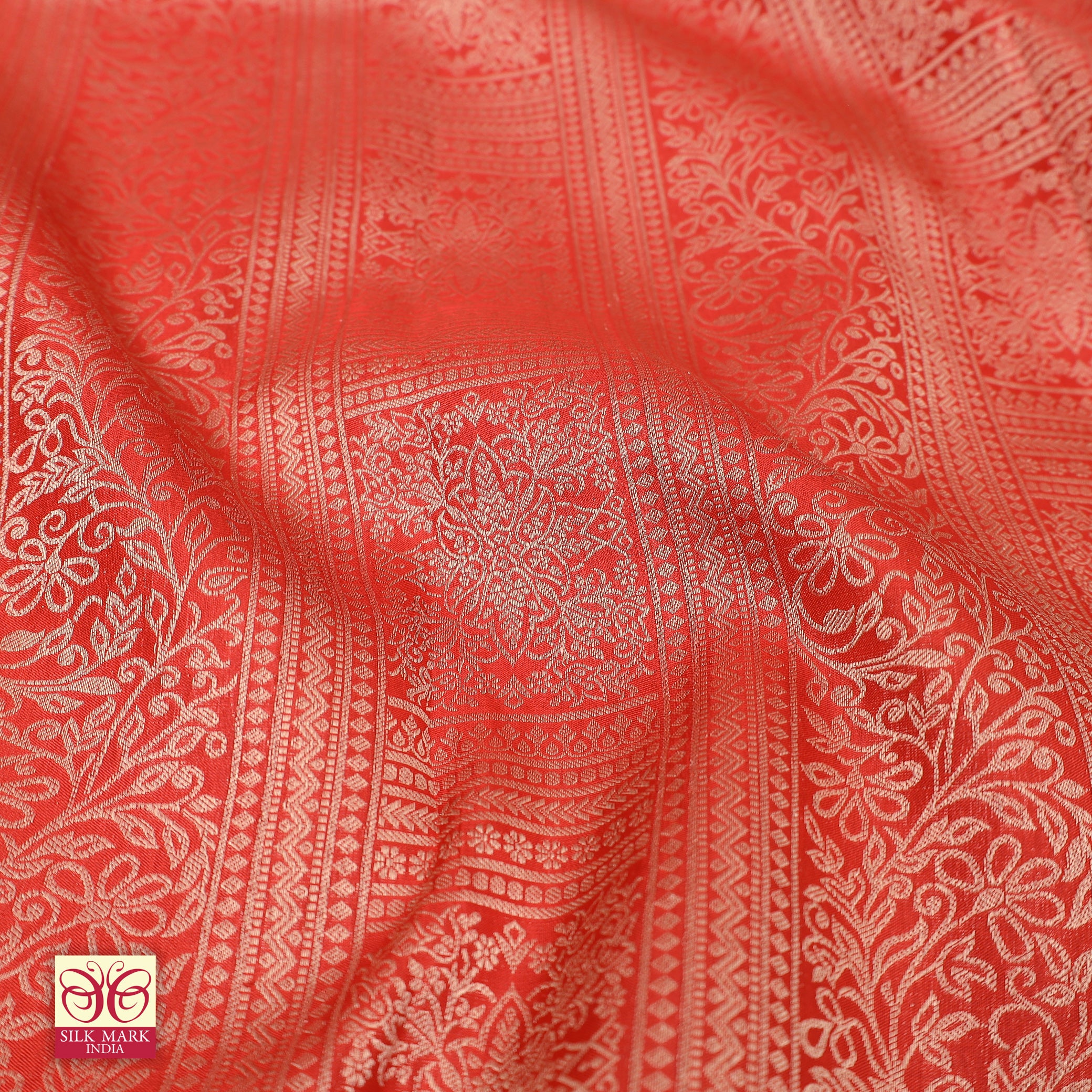 Red With Gold Zari border Subhalaya Wedding Silk Saree