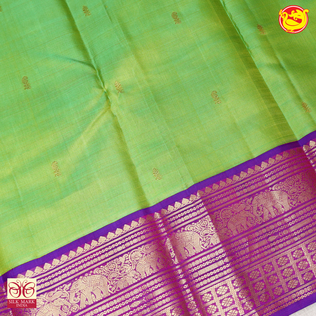 Parrot Green Zari Saree