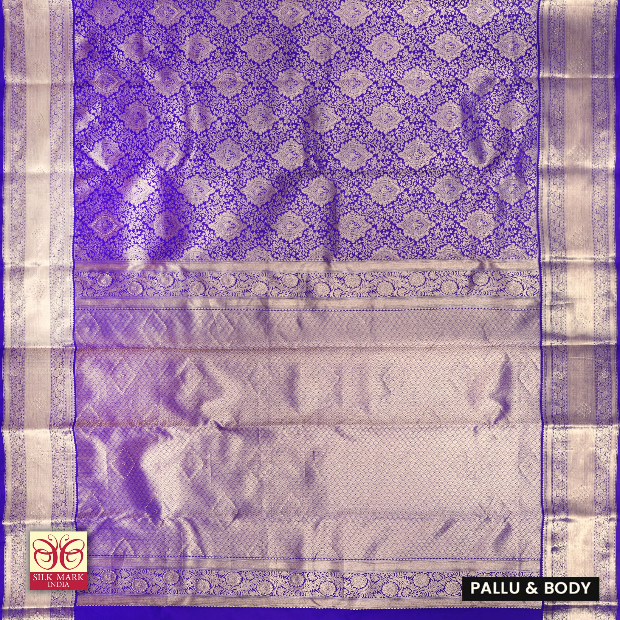Royal Blue With  Gold Zeri Subalaya Wedding Silk Saree