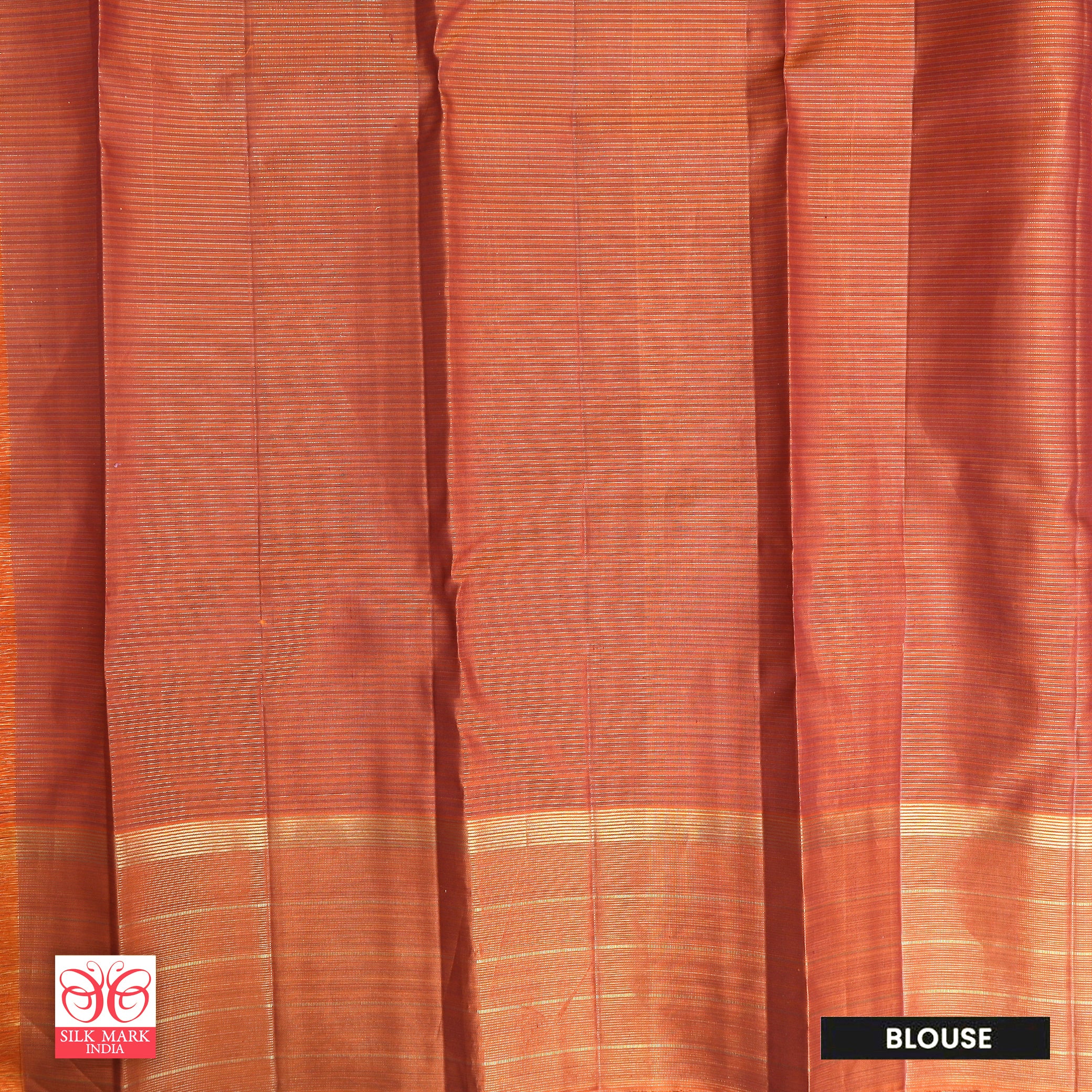 Brown With Rust Orange Kanchipuram Pure Soft Silk Saree