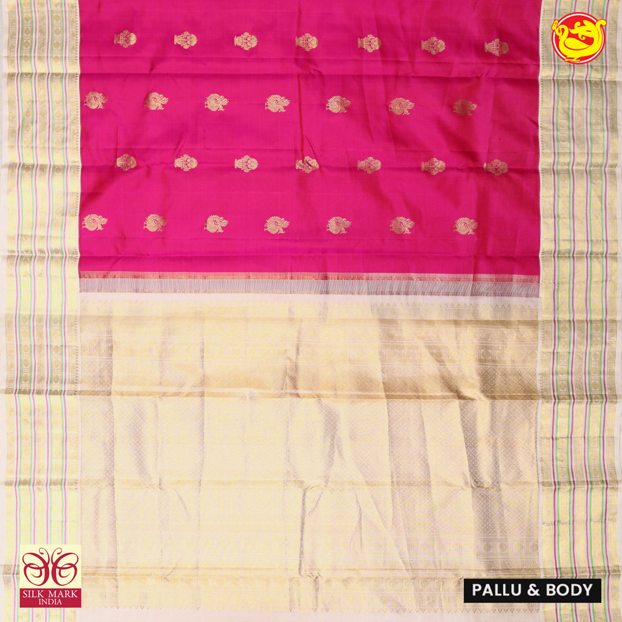 Rani Pink Silk Saree
