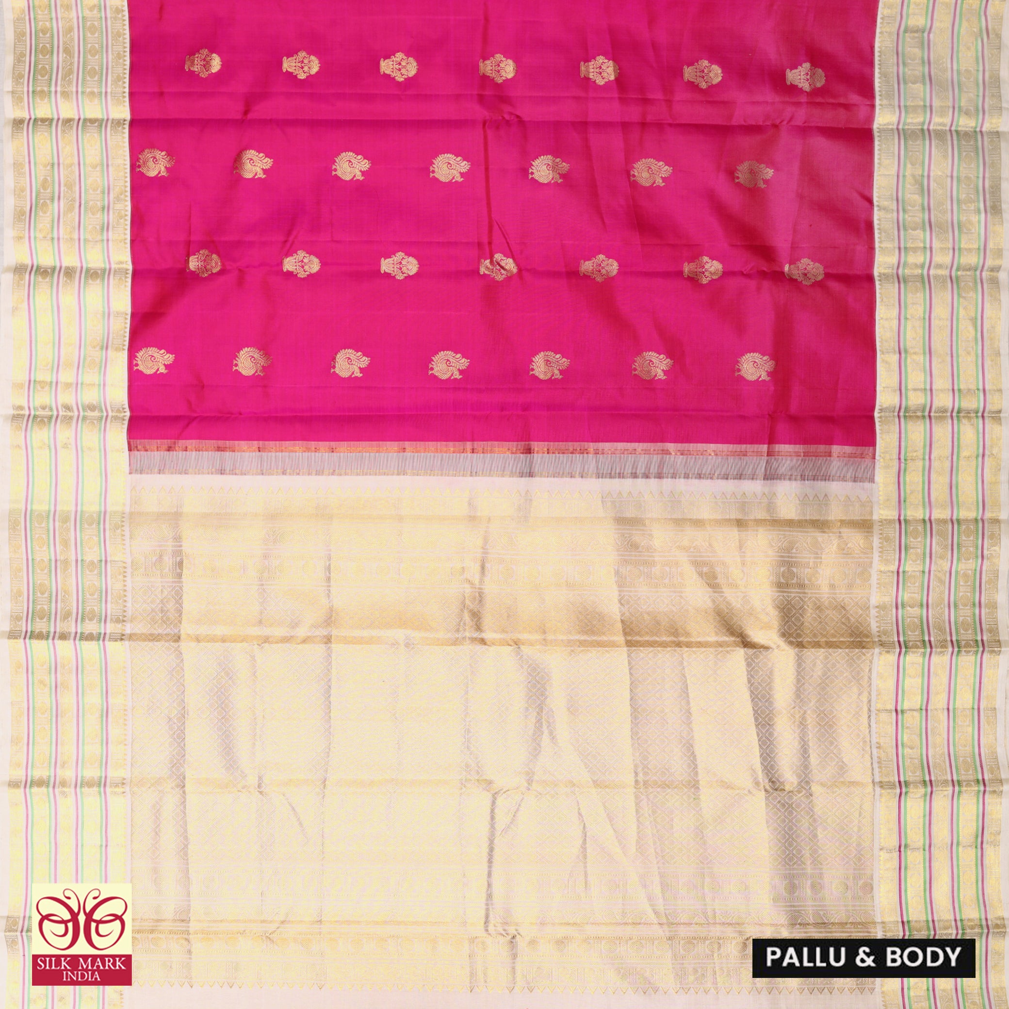 Rani Pink Silk Saree