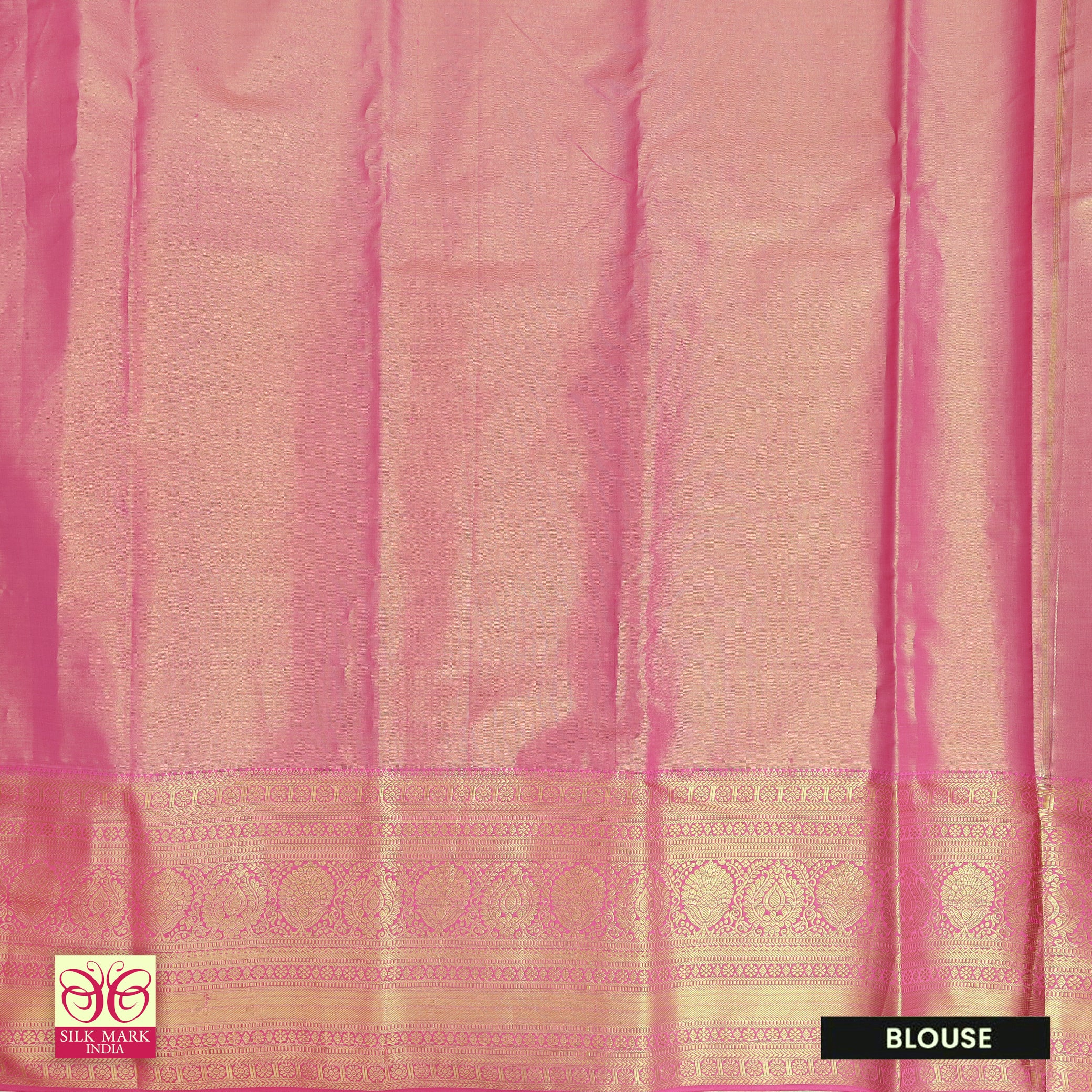 Pastel Blue With Pink Gold Zari Tissue Wedding Silk Saree