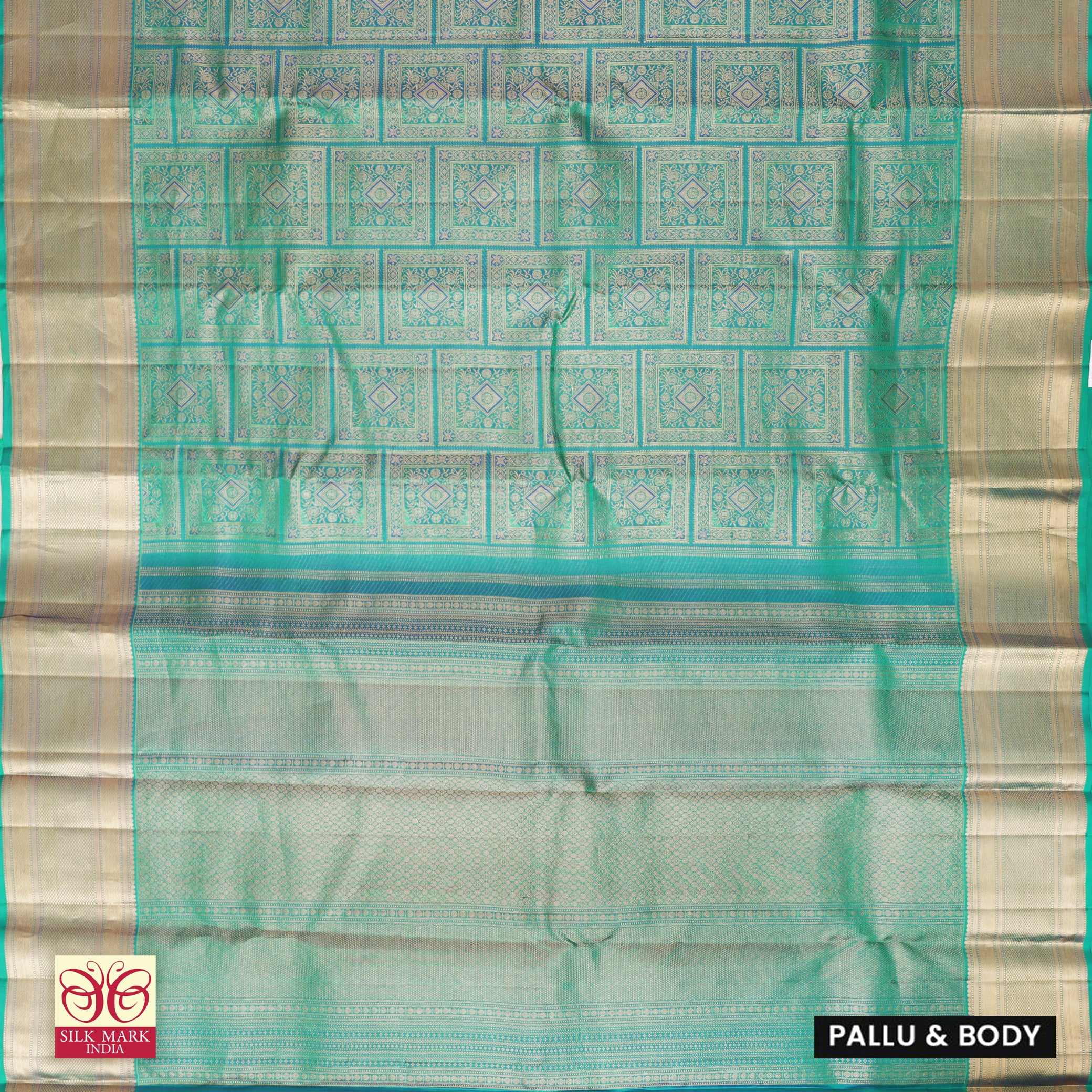 Sea Green With Gold Zari Wedding Subalaya Silk Saree