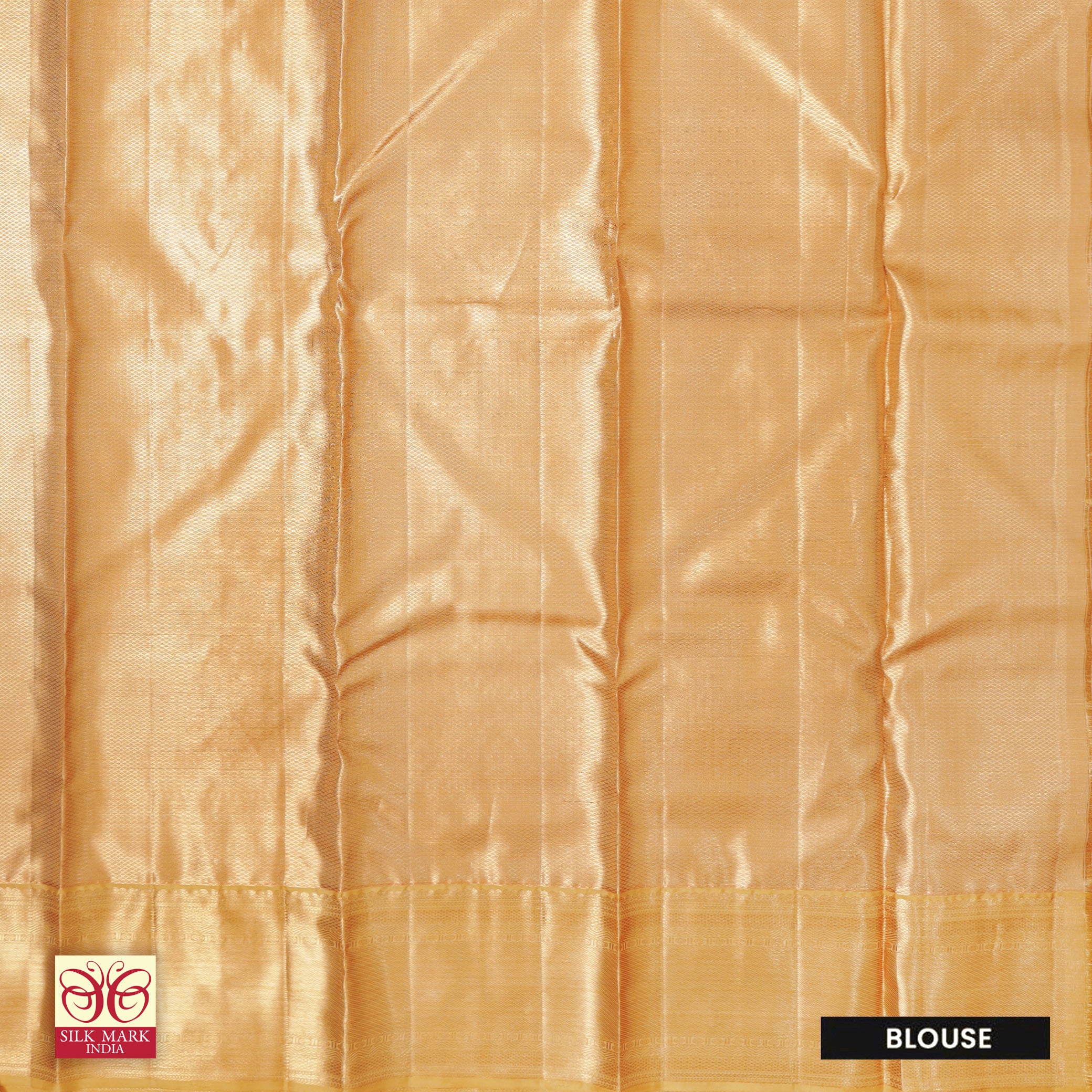 Golden Color Gold Zari border Tissue Wedding Silk Saree