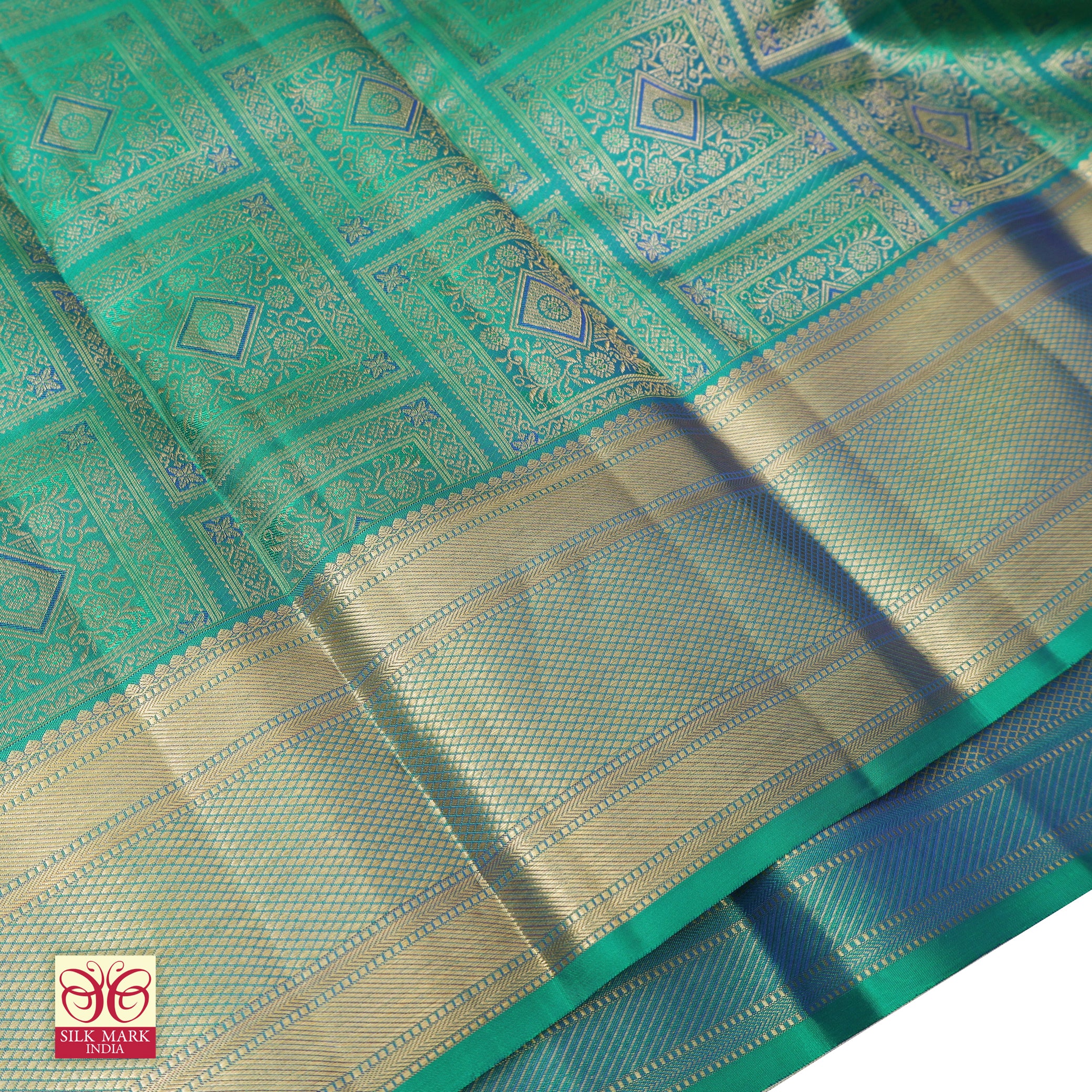 Sea Green With Gold Zari Wedding Subalaya Silk Saree