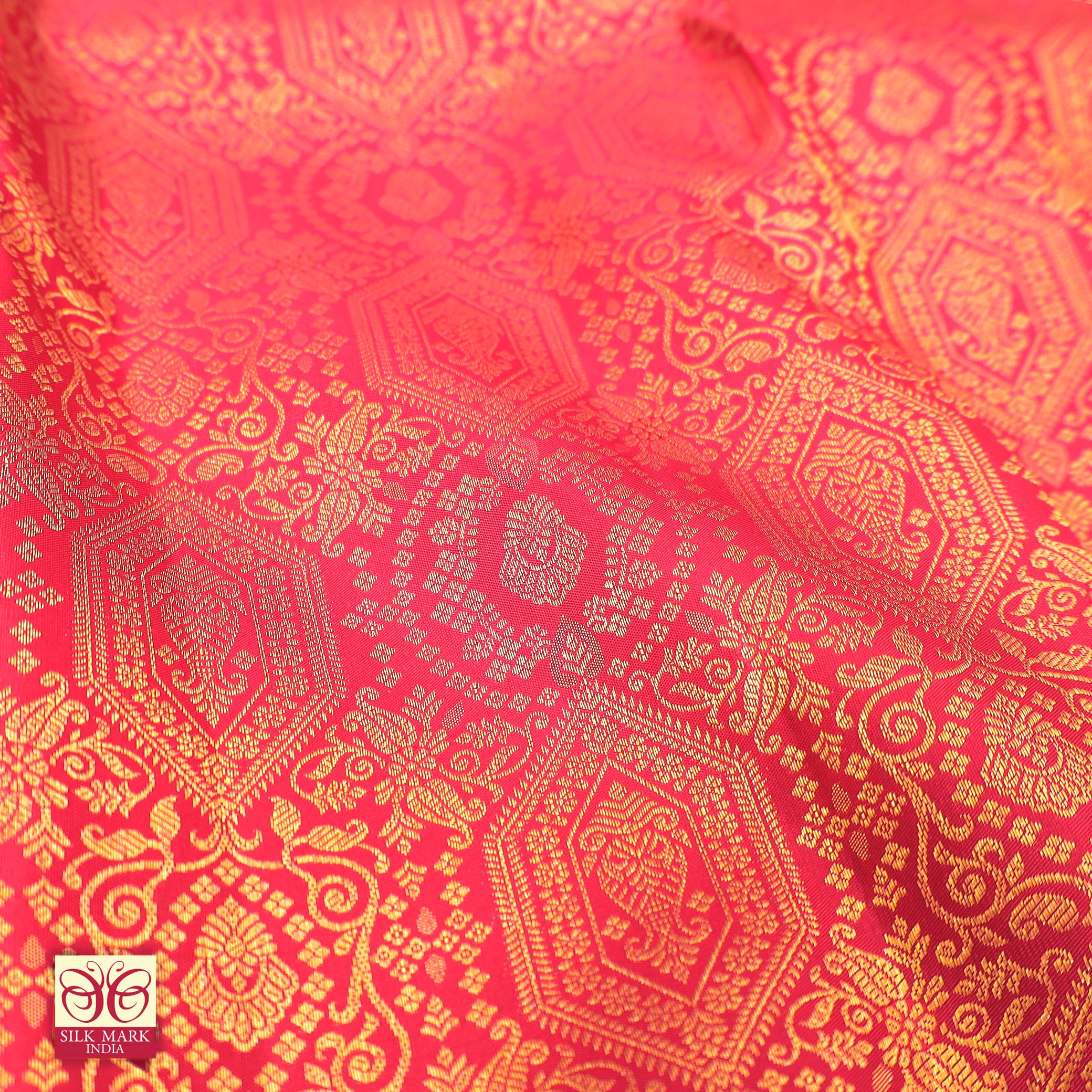 Red With Gold Zari border Subhalaya  Wedding Silk Saree