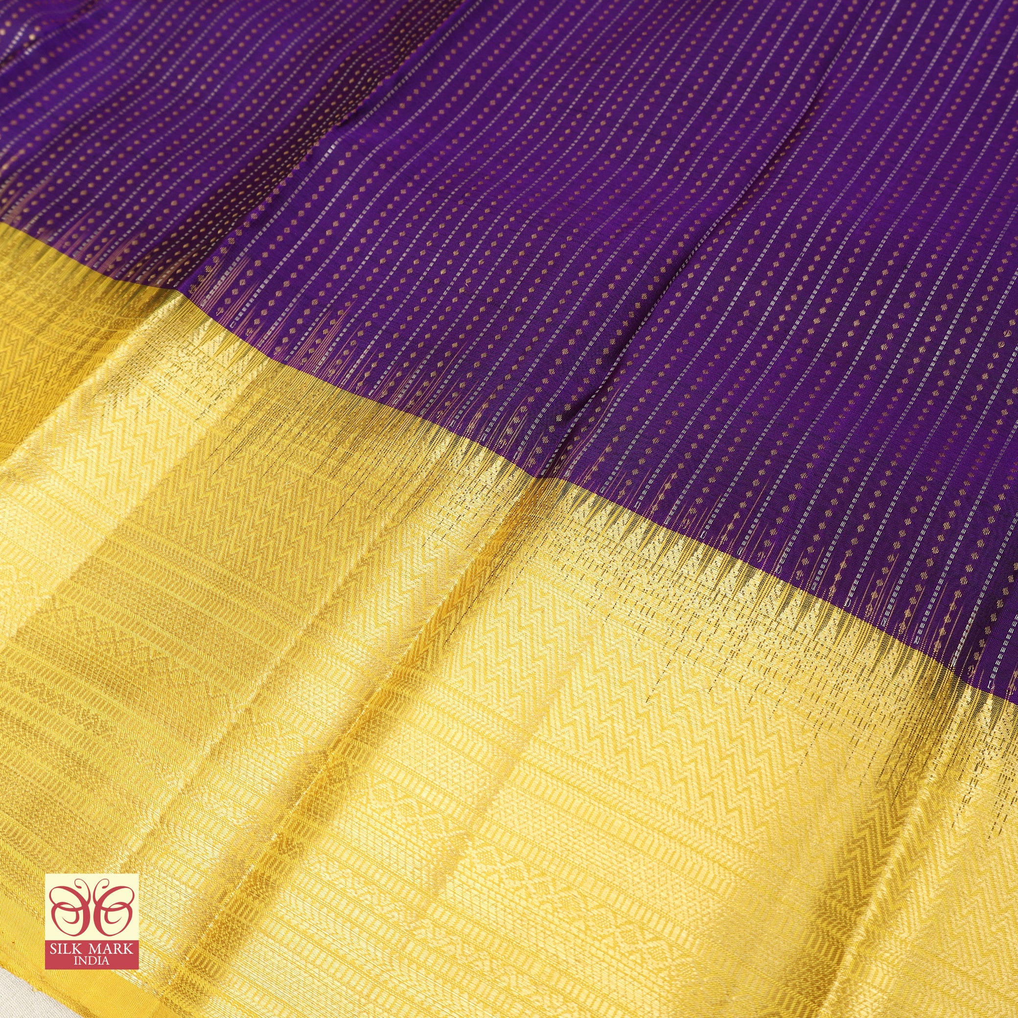 Purple Mustard Zari Bridal Saree
