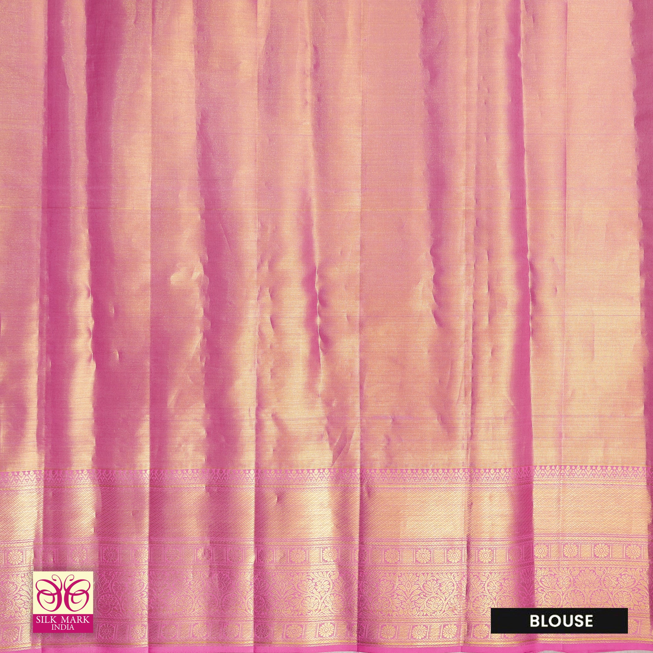 Light Pink With Rose Pink Gold Zari Tissue Wedding Silk Saree