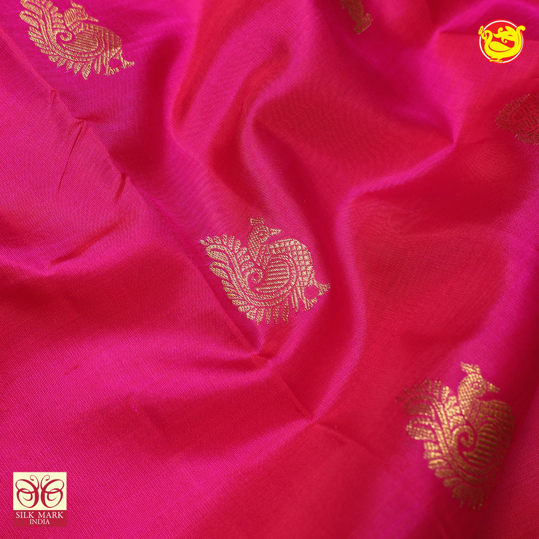 Rani Pink Silk Saree
