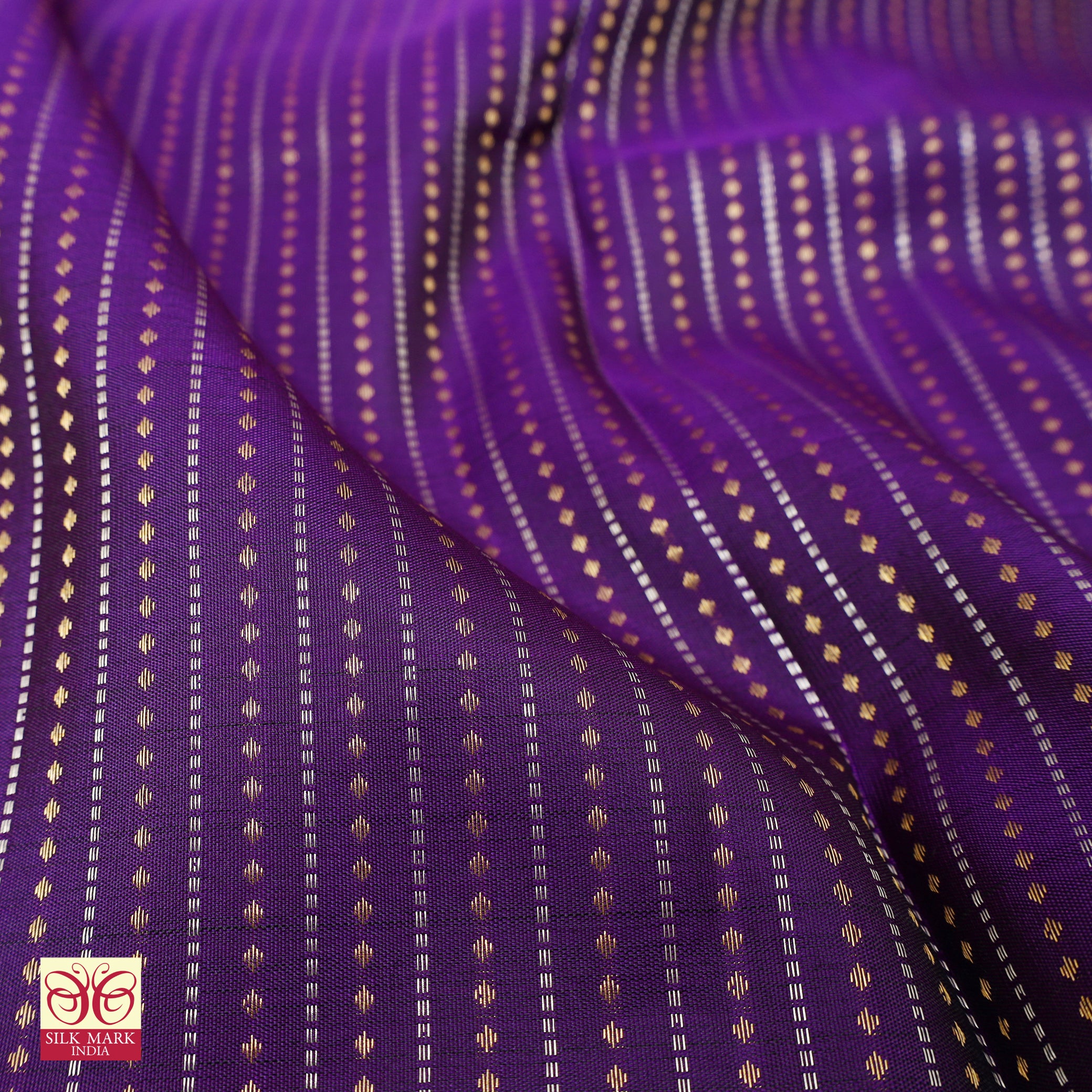 Purple Mustard Zari Bridal Saree