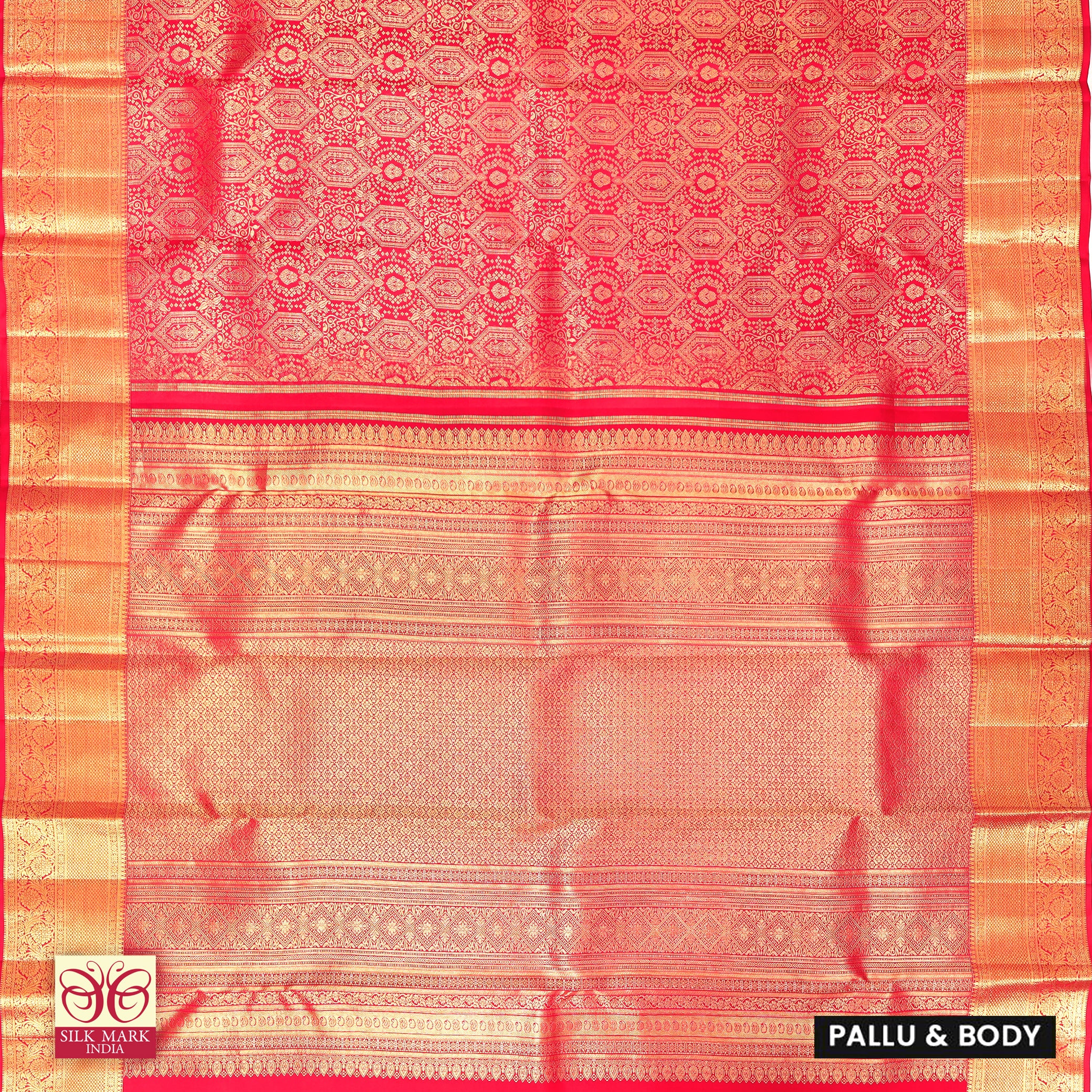 Red With Gold Zari border Subhalaya  Wedding Silk Saree